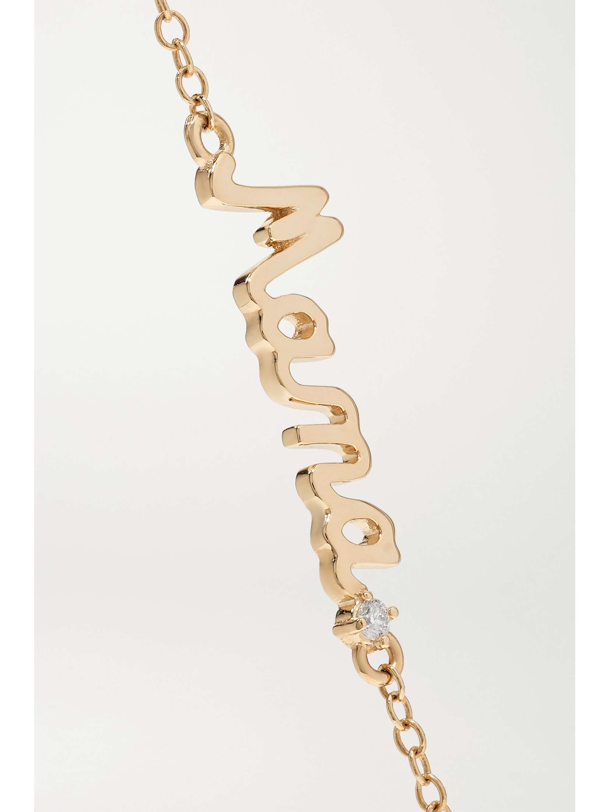 ALISON LOU Mama 14-karat gold diamond bracelet