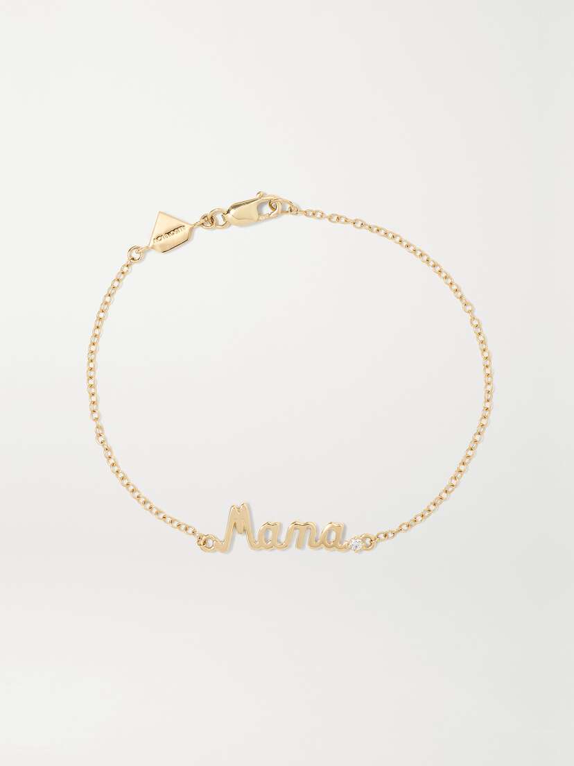 Alison Lou Mama 14-karat Gold Diamond Bracelet