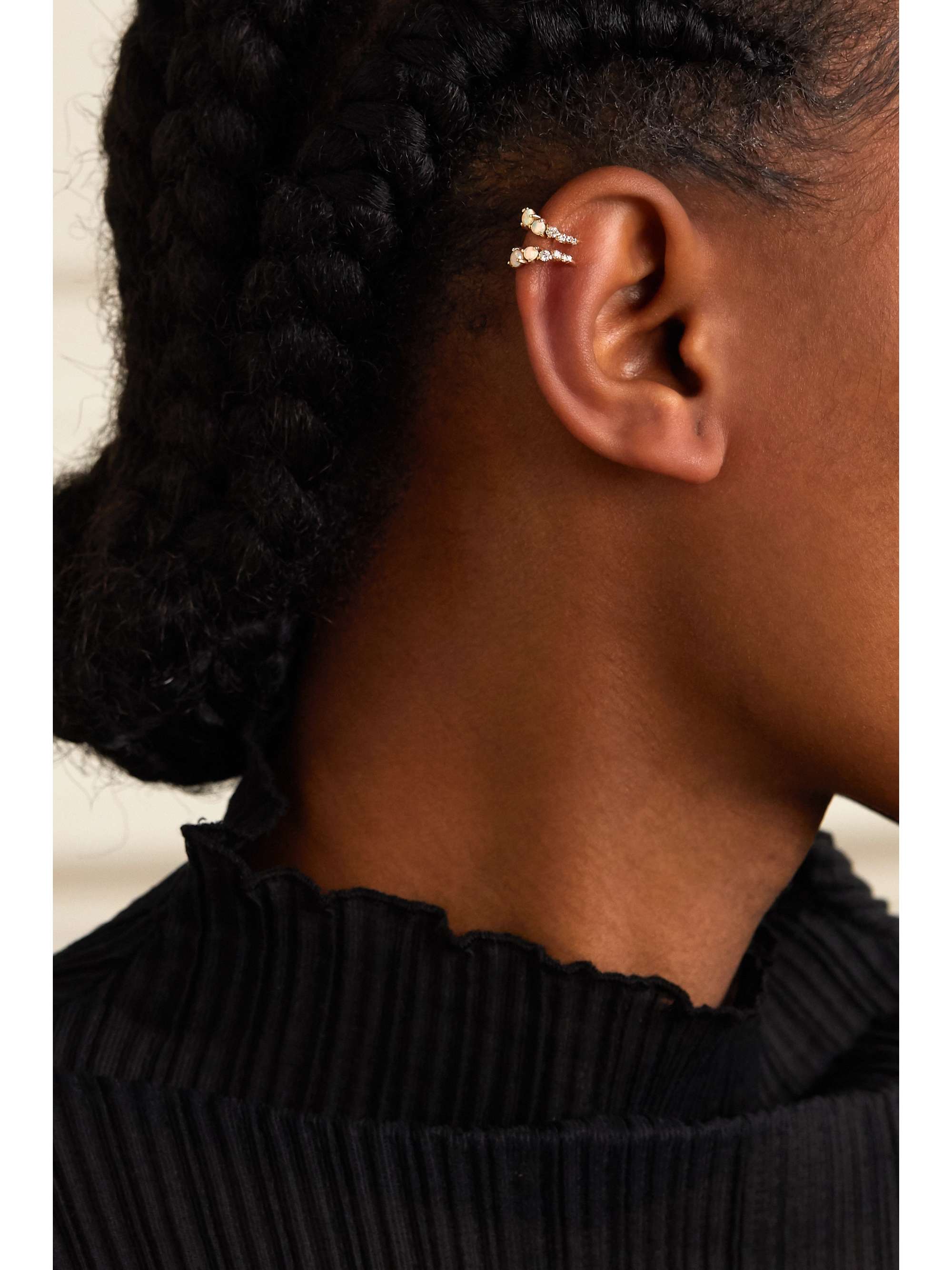 SARAH & SEBASTIAN Chroma gold, opal and diamond ear cuff