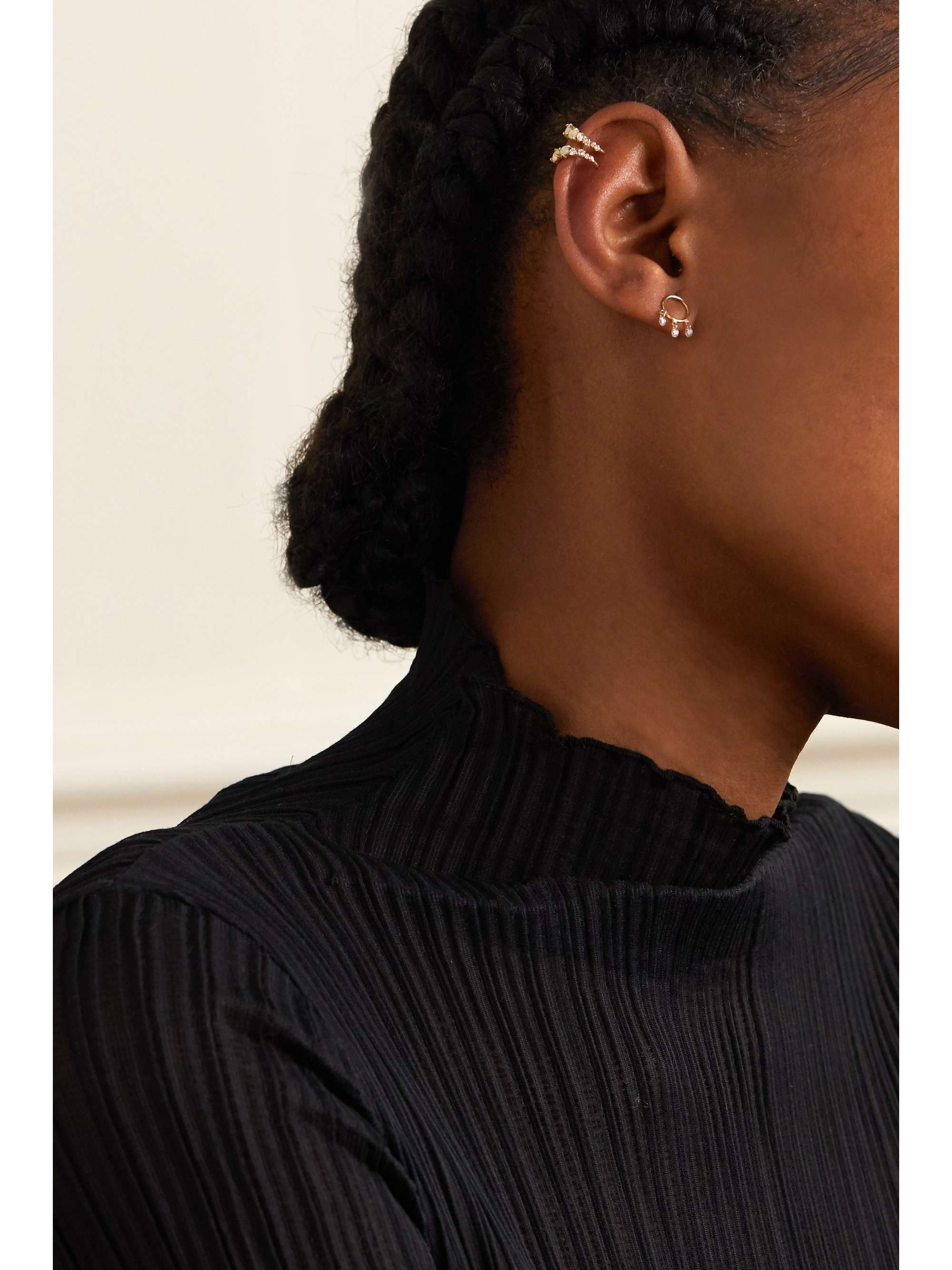 SARAH & SEBASTIAN Chroma gold, opal and diamond ear cuff