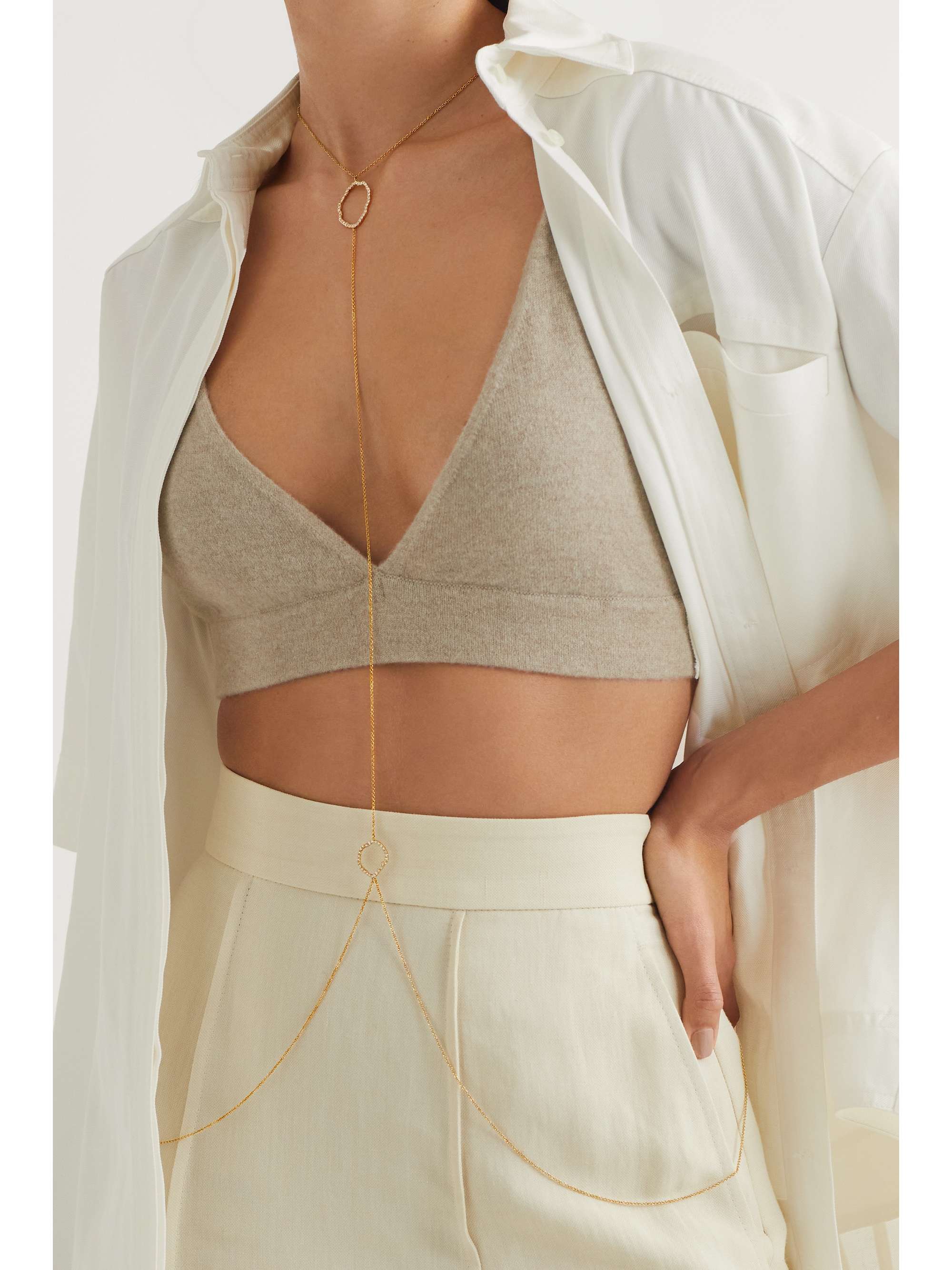KIMBERLY MCDONALD 18-karat gold diamond body chain