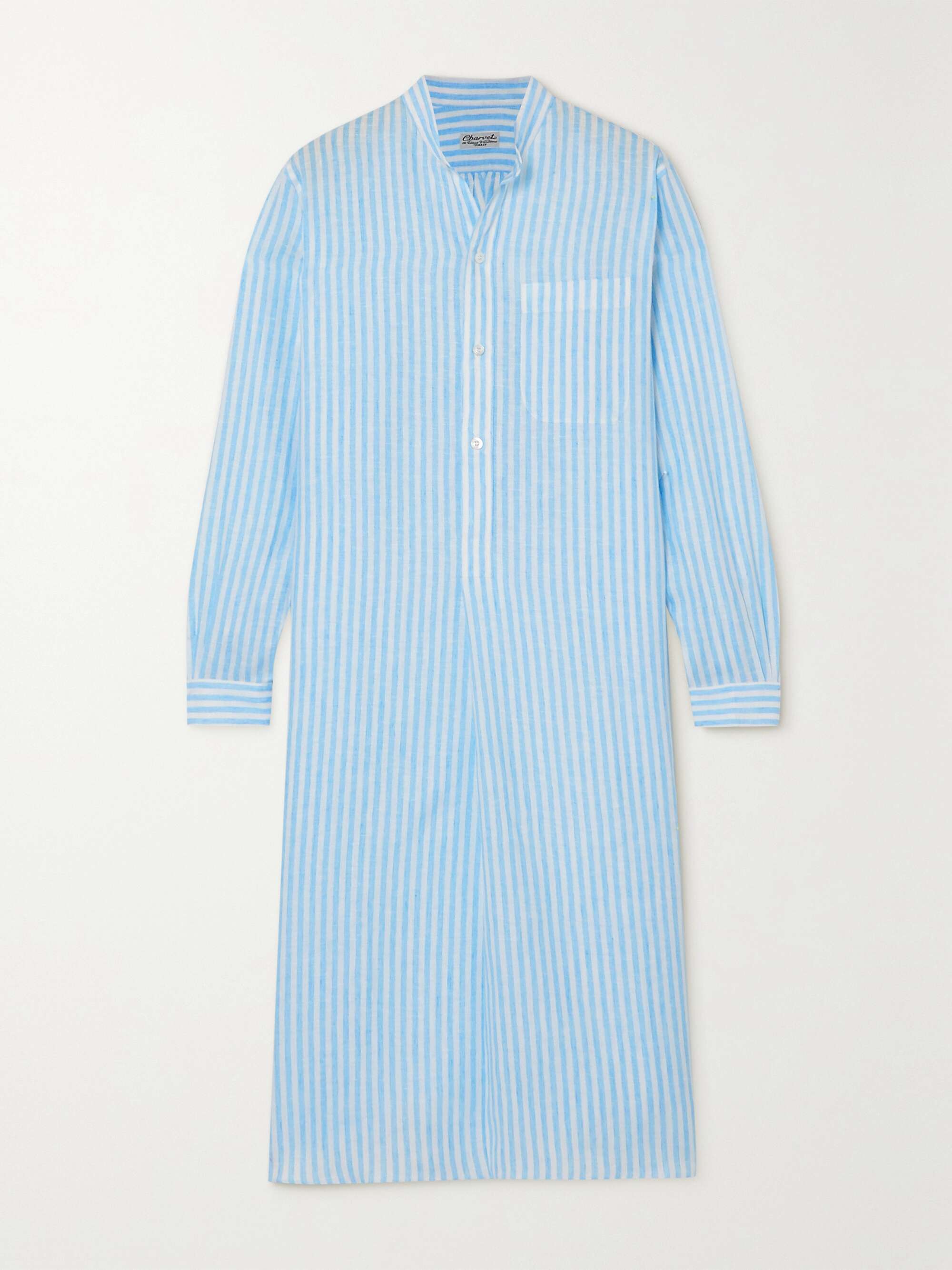 CHARVET Elysee oversized striped cotton-poplin nightdress | NET-A-PORTER