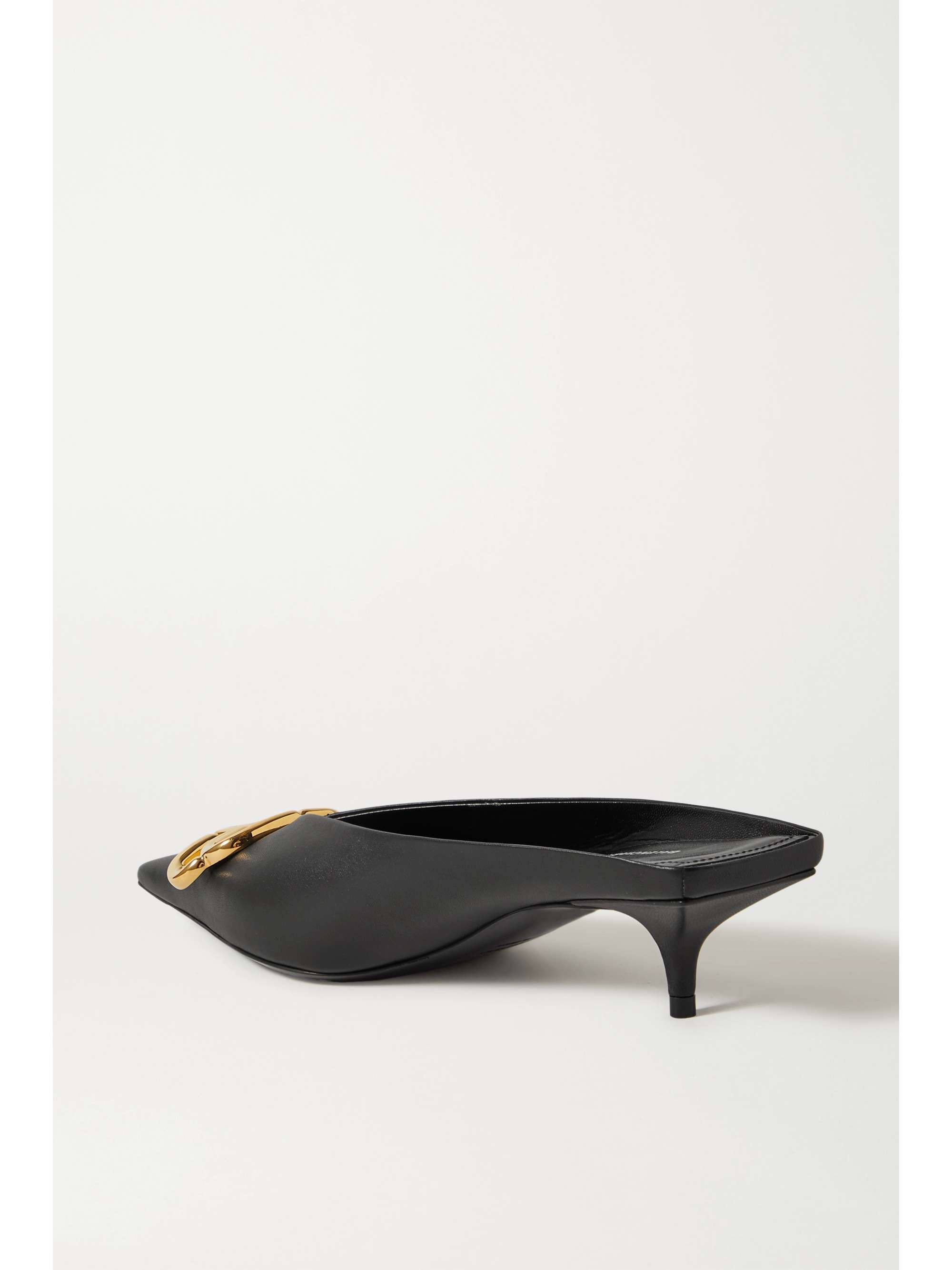 BALENCIAGA Square Knife BB logo-embellished leather mules