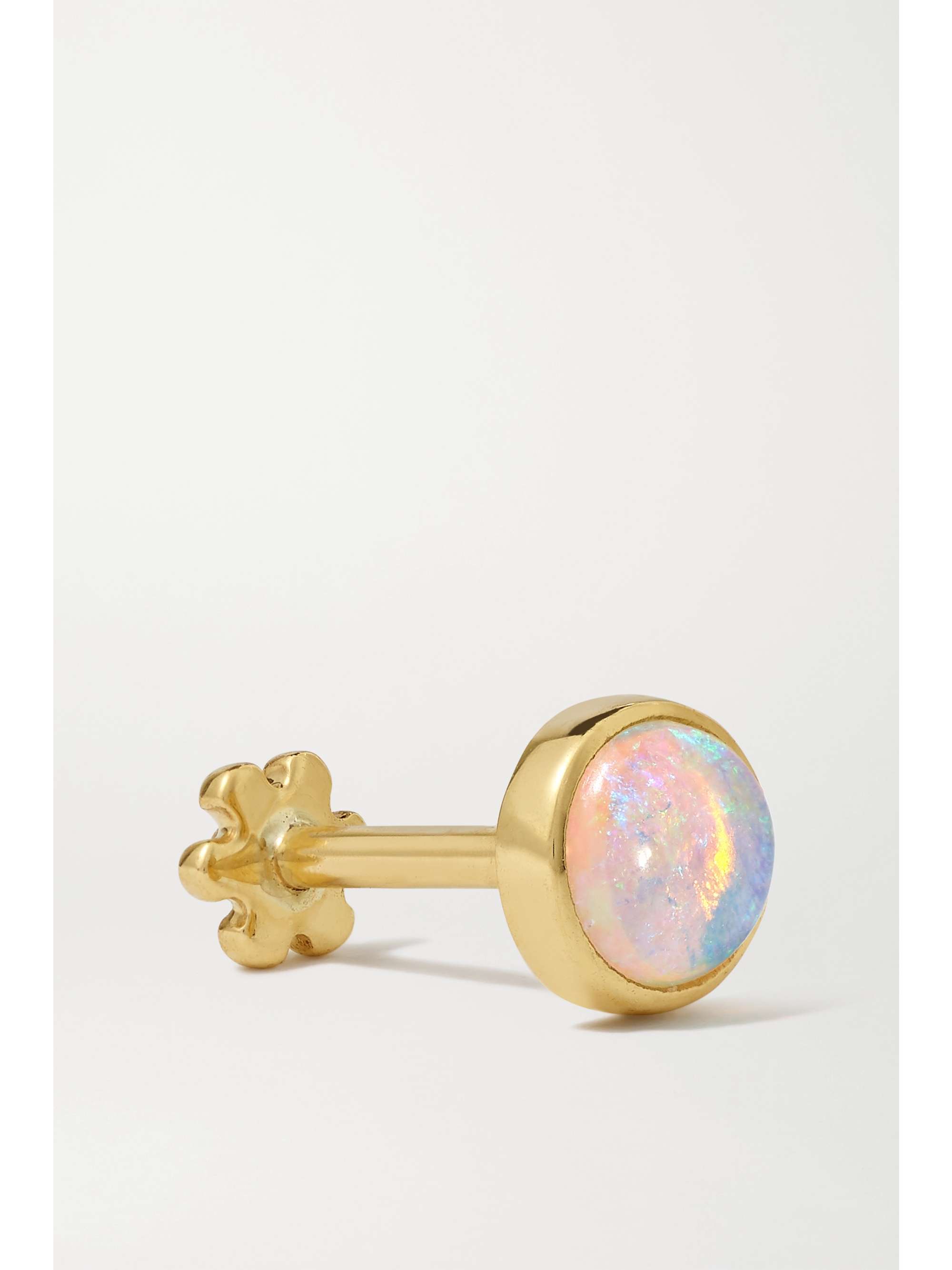 MARIA TASH 4mm 14-karat gold opal earring