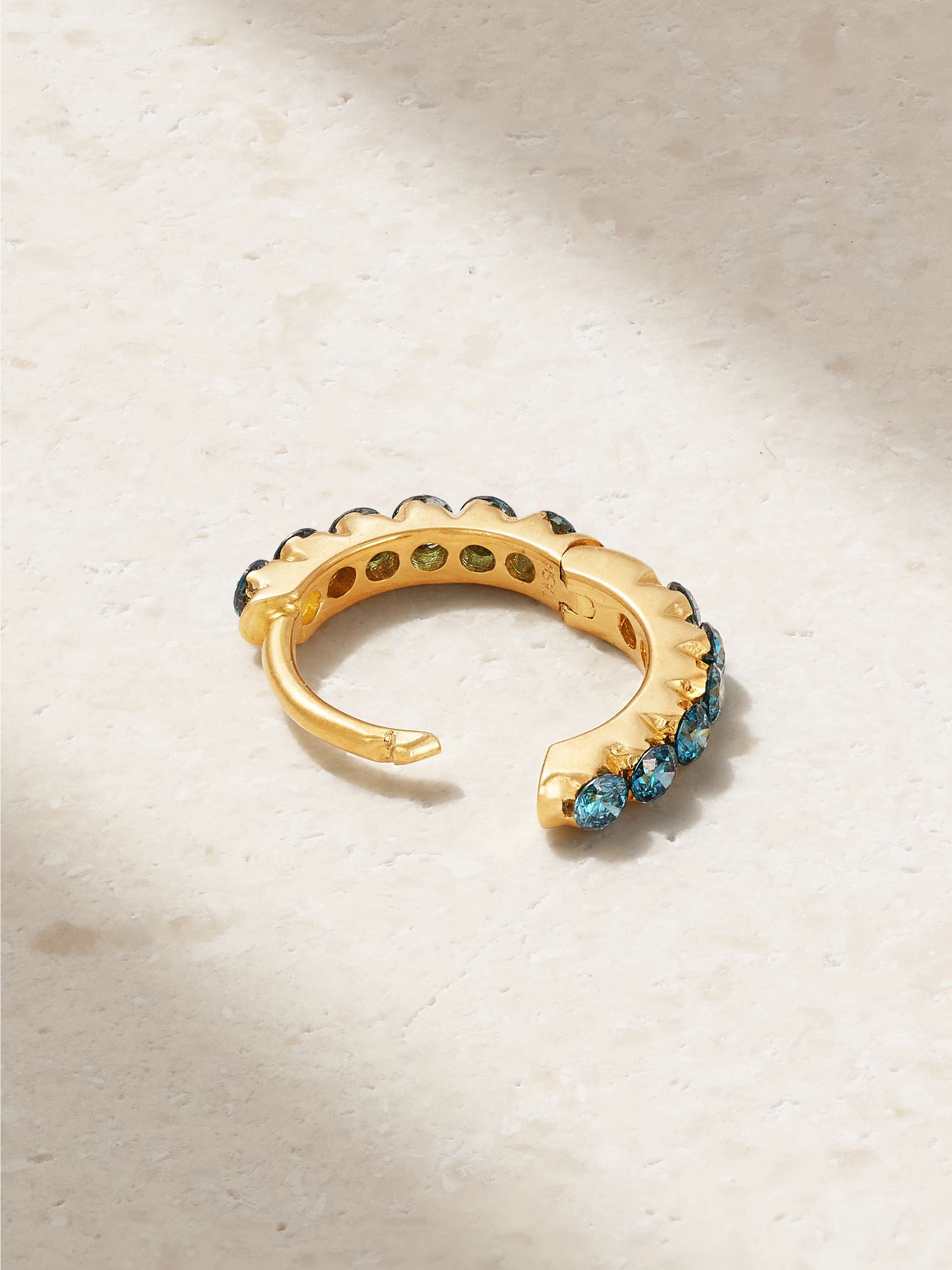 MARIA TASH 6.5mm 18-karat gold diamond hoop earring