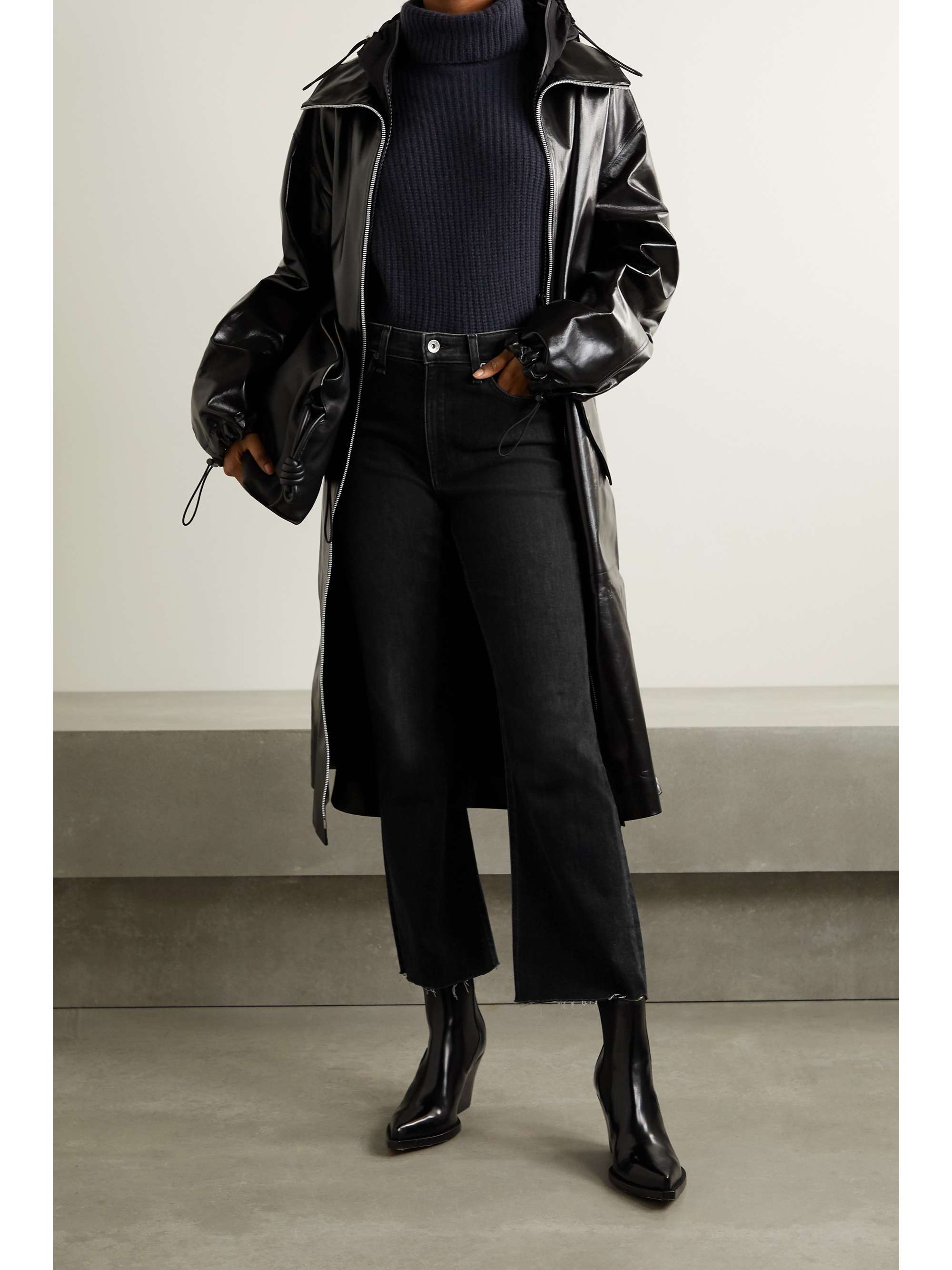 Black Nina cropped high-rise flared 