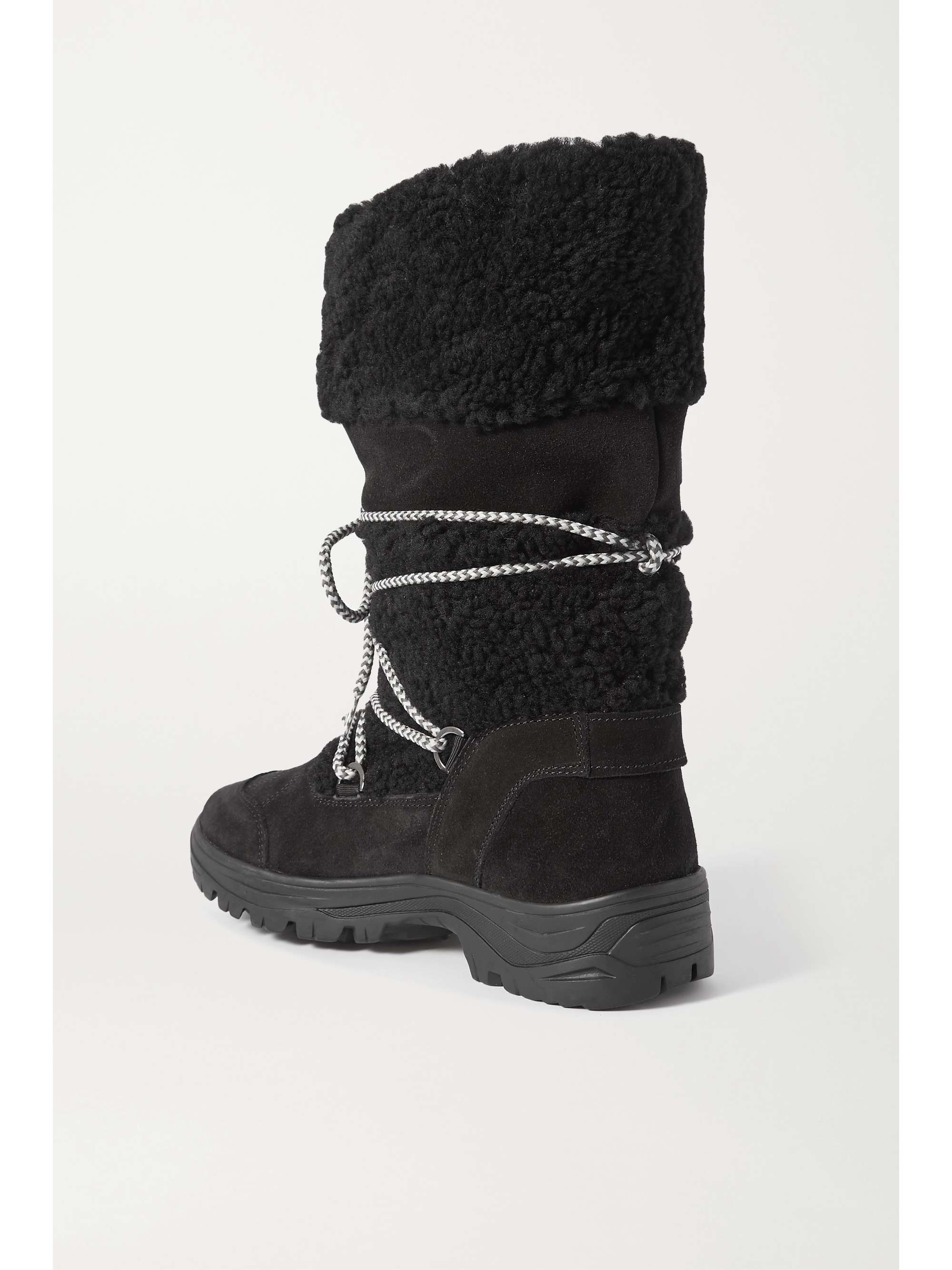 BOGNER Alta Badia embroidered suede and shearling snow boots