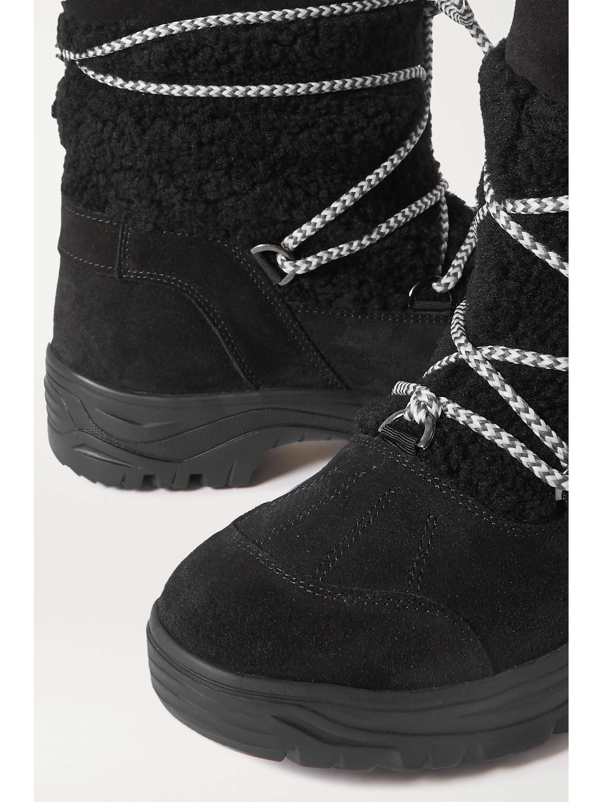 BOGNER Alta Badia embroidered suede and shearling snow boots