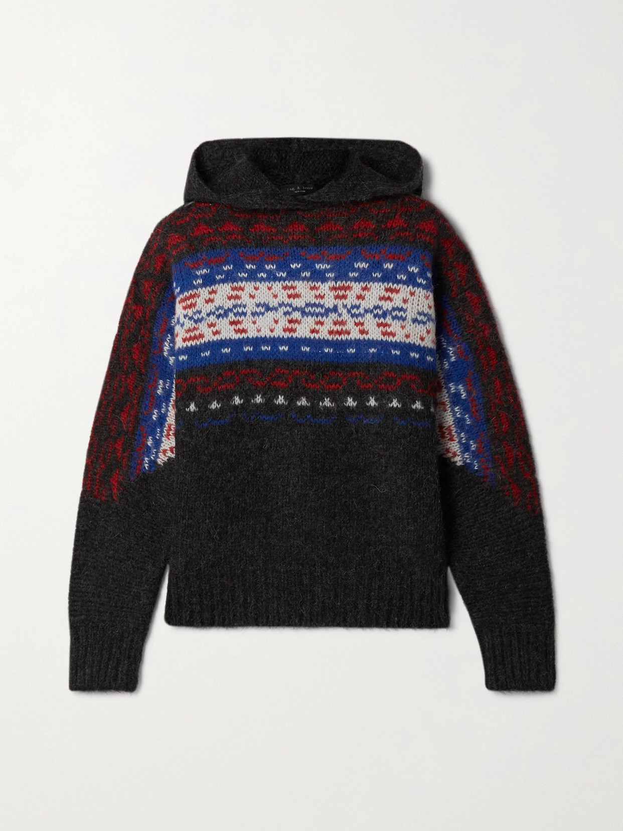 rag & bone Finlay Intarsia Alpaca-blend Hoodie
