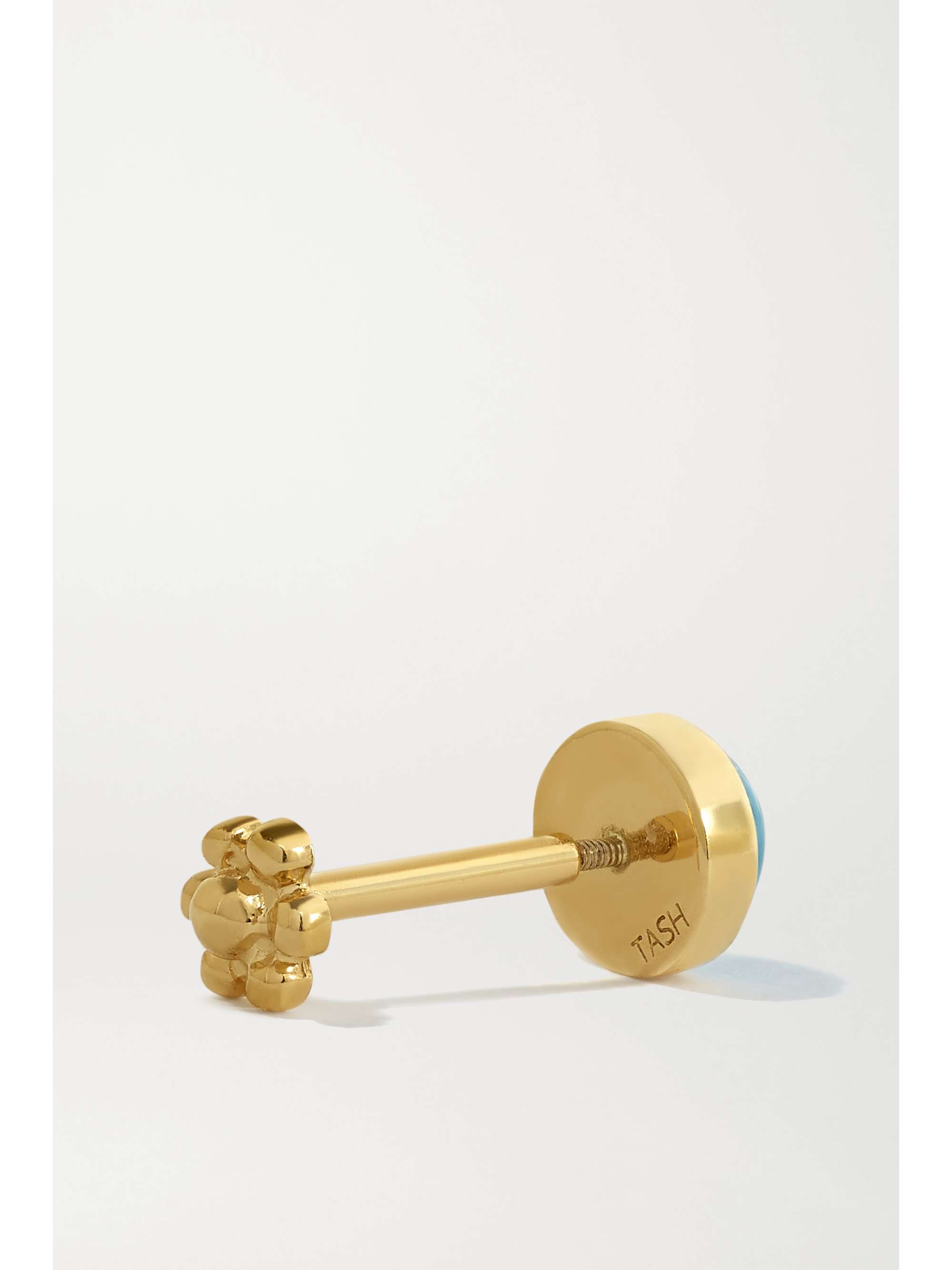 MARIA TASH 4mm 14-karat gold turquoise earring