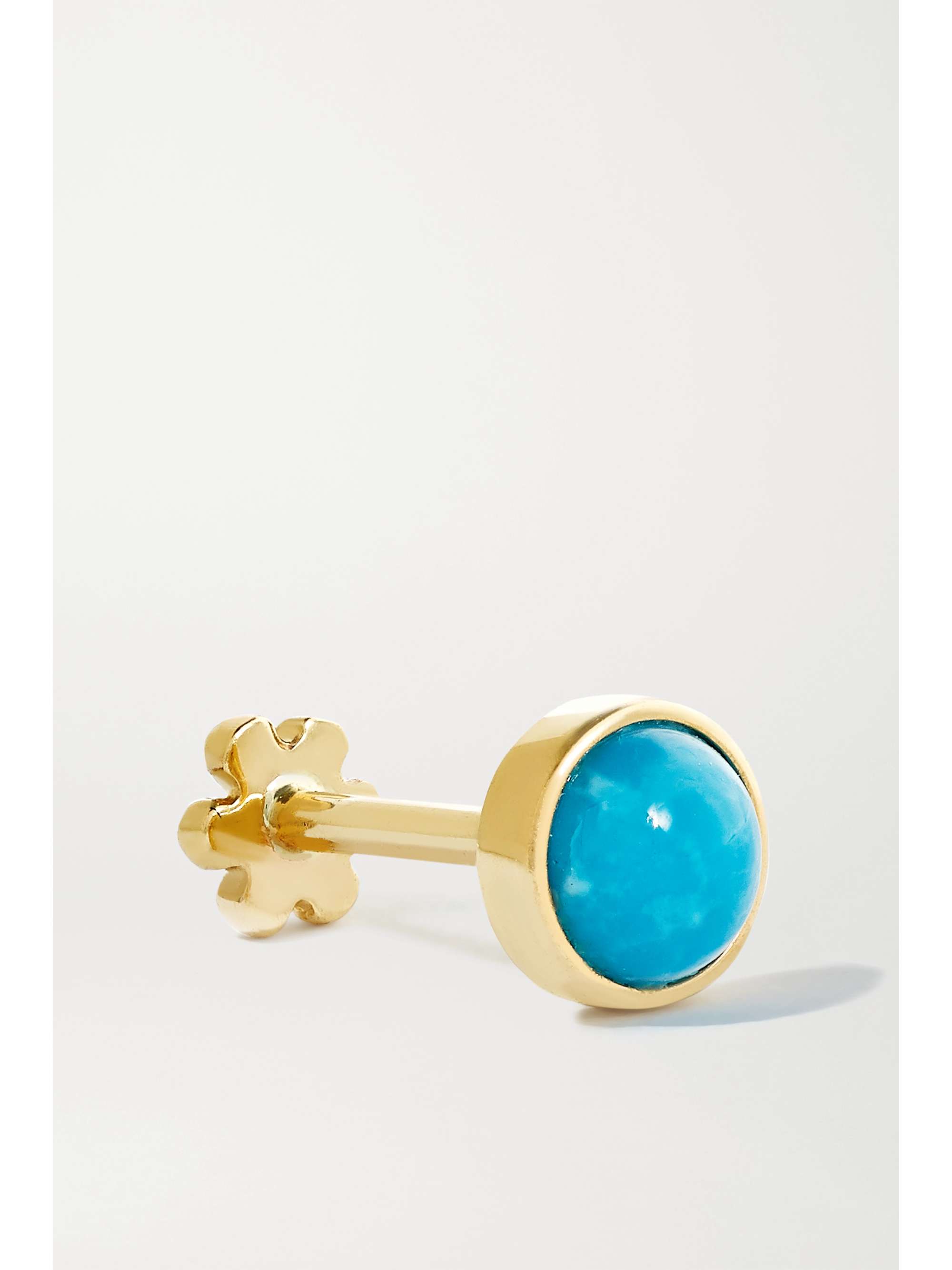 MARIA TASH 4mm 14-karat gold turquoise earring