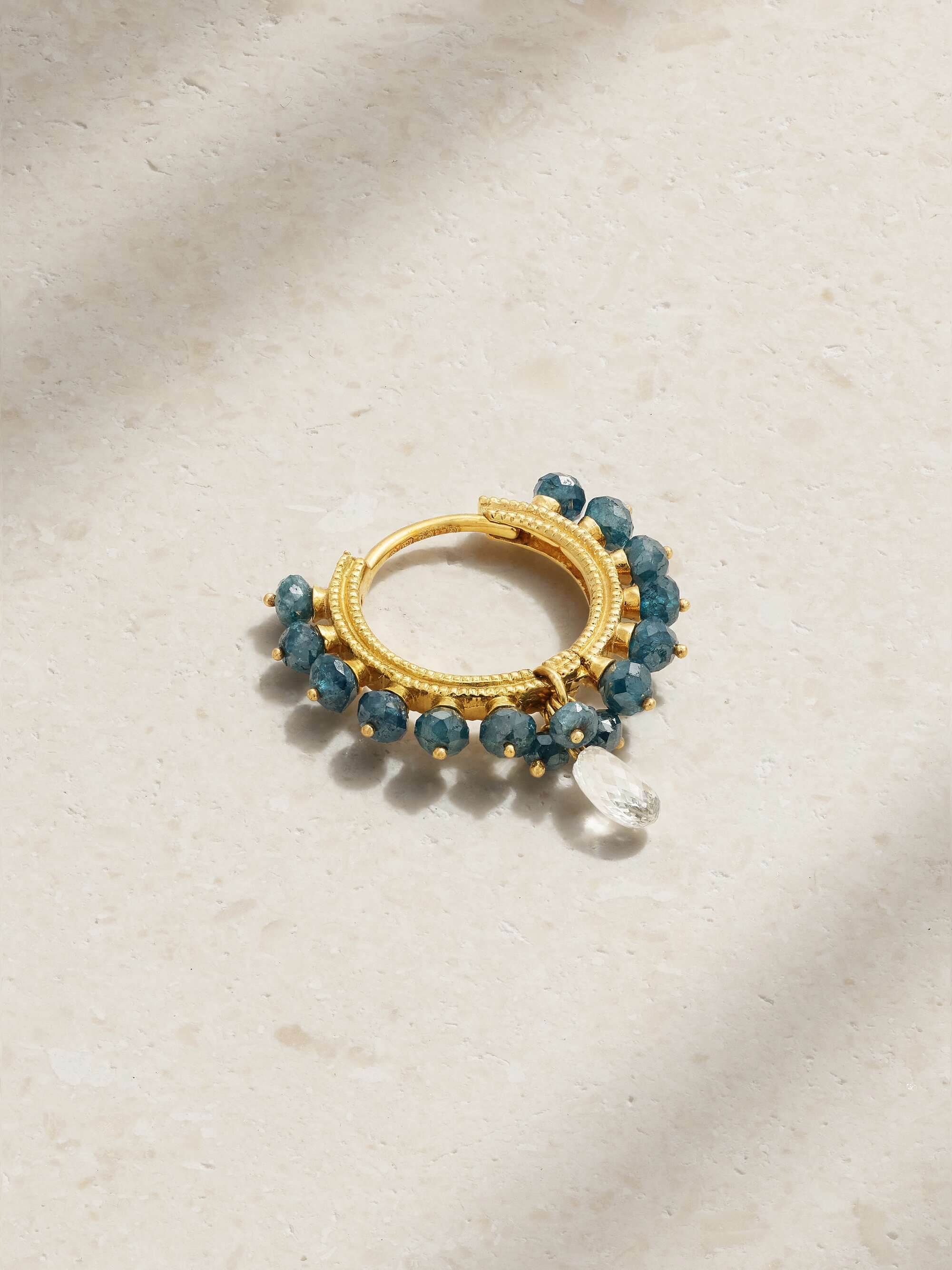 MARIA TASH 9.5mm 18-karat gold diamond hoop earring