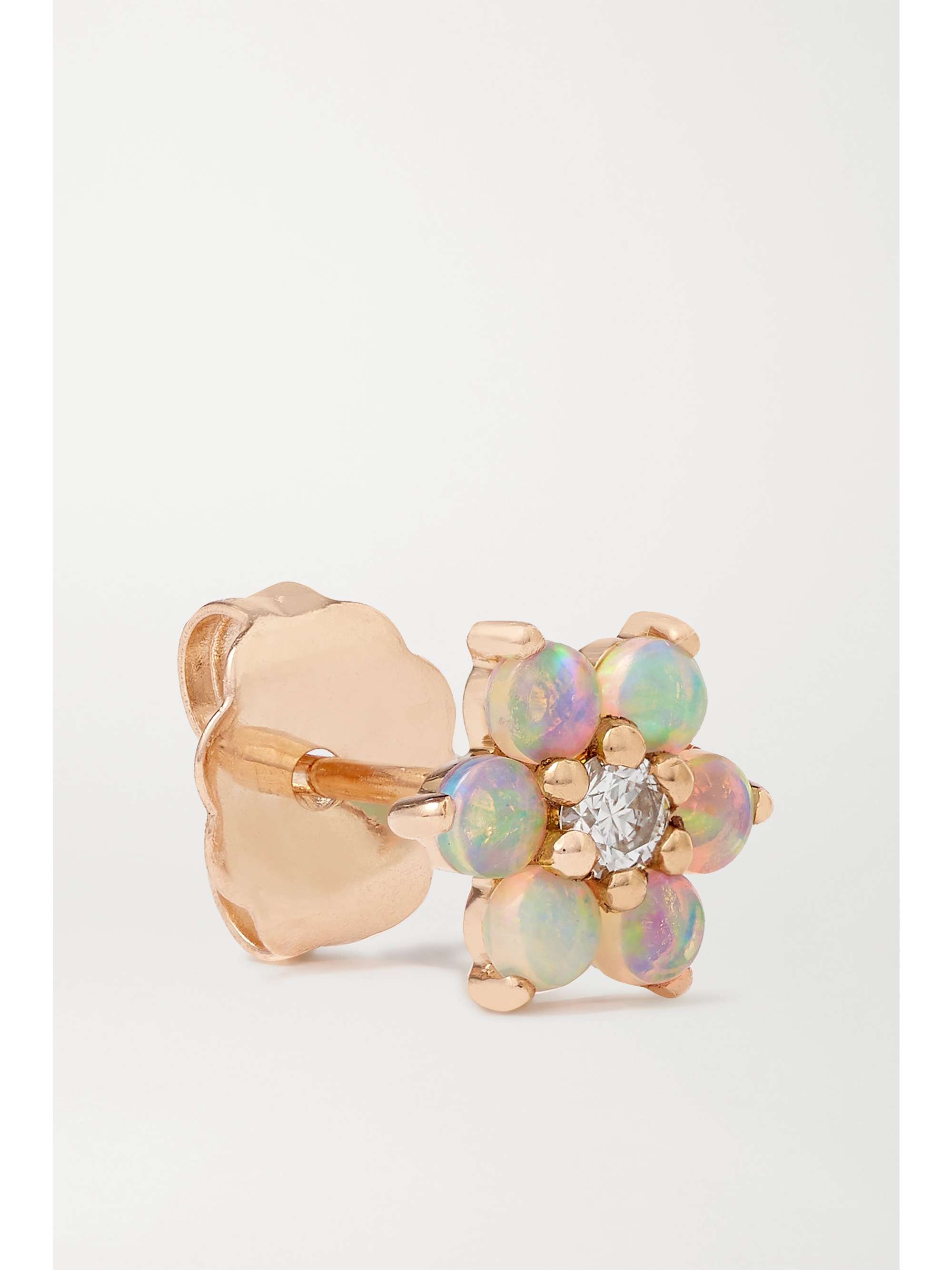 MARIA TASH 18-karat rose gold, opal and diamond earring