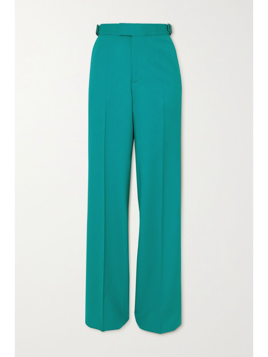 Turquoise Wool-blend straight-leg pants | THE ATTICO | NET-A-PORTER