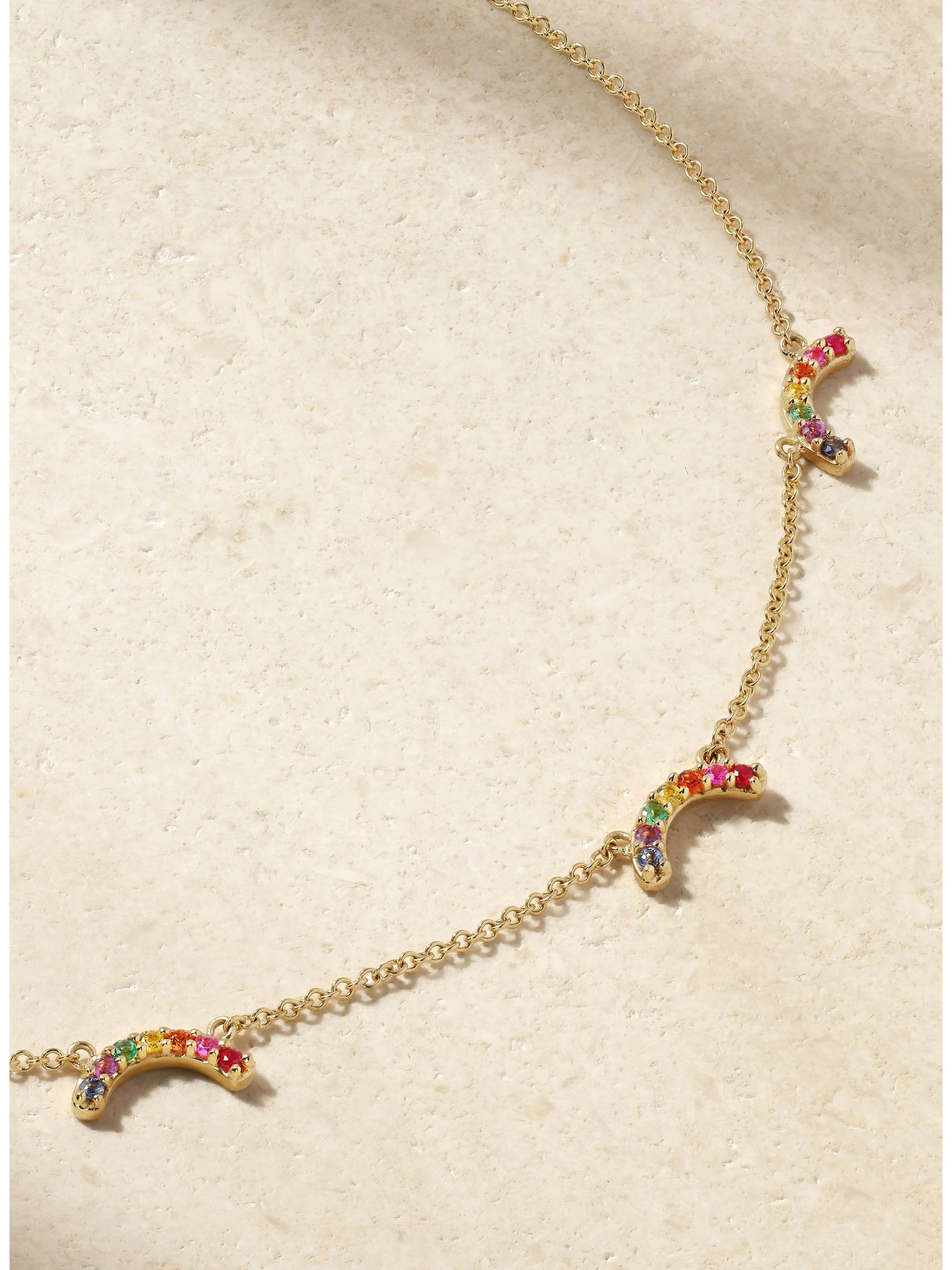 ANDREA FOHRMAN Single Rainbow 14-karat gold multi-stone necklace