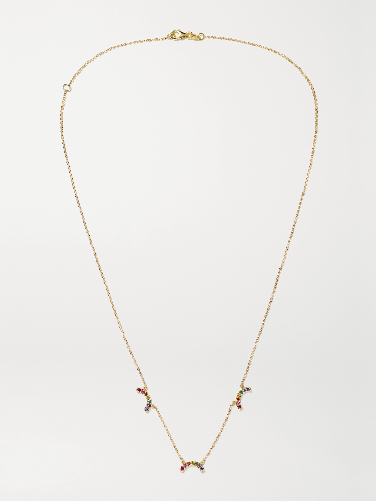 Andrea Fohrman Single Rainbow 14-karat Gold Multi-stone Necklace