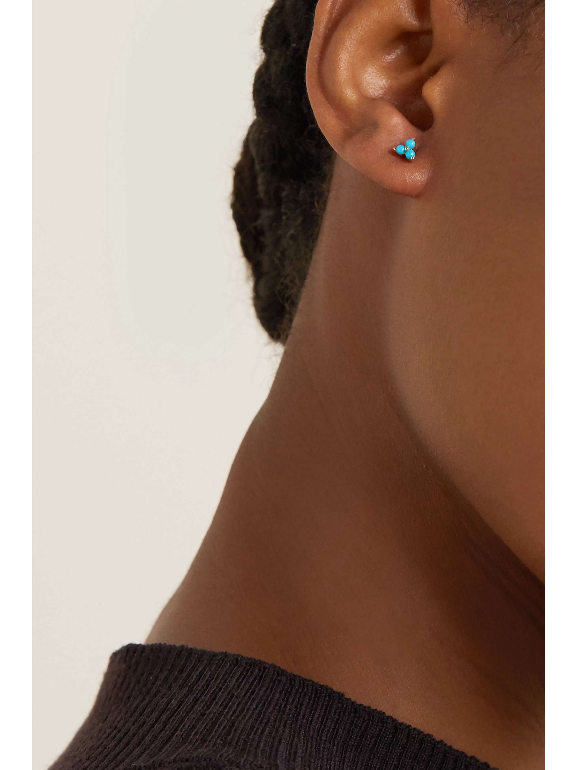 MARIA TASH 14-karat gold turquoise earring