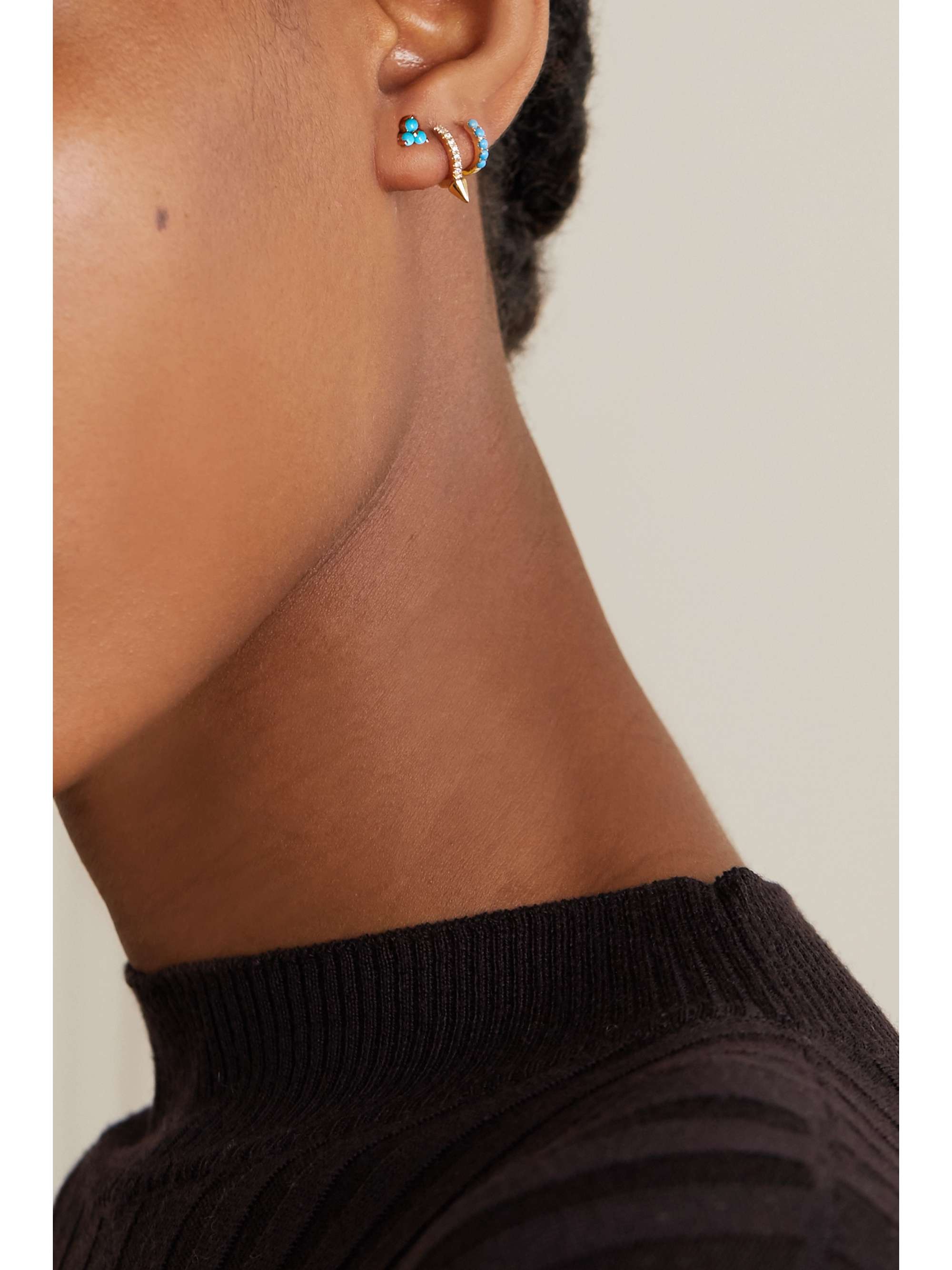 MARIA TASH 14-karat gold turquoise earring