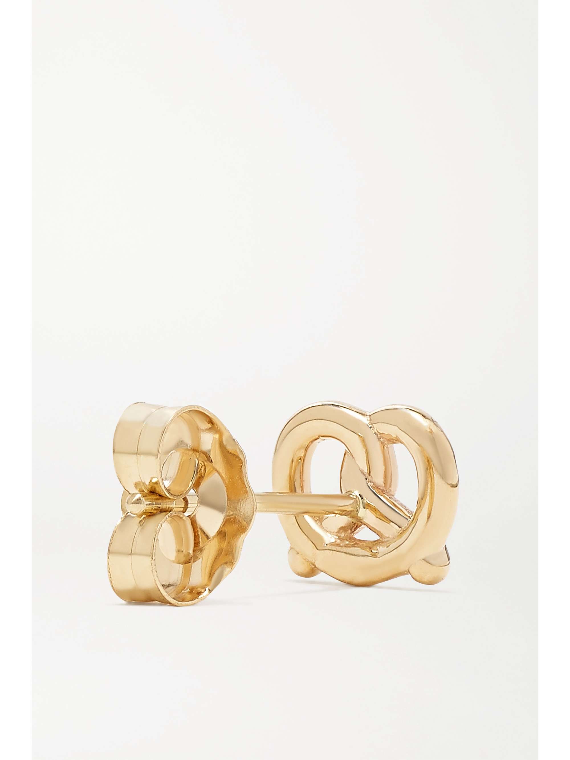 ALISON LOU Pretzel 14-karat gold and enamel earring