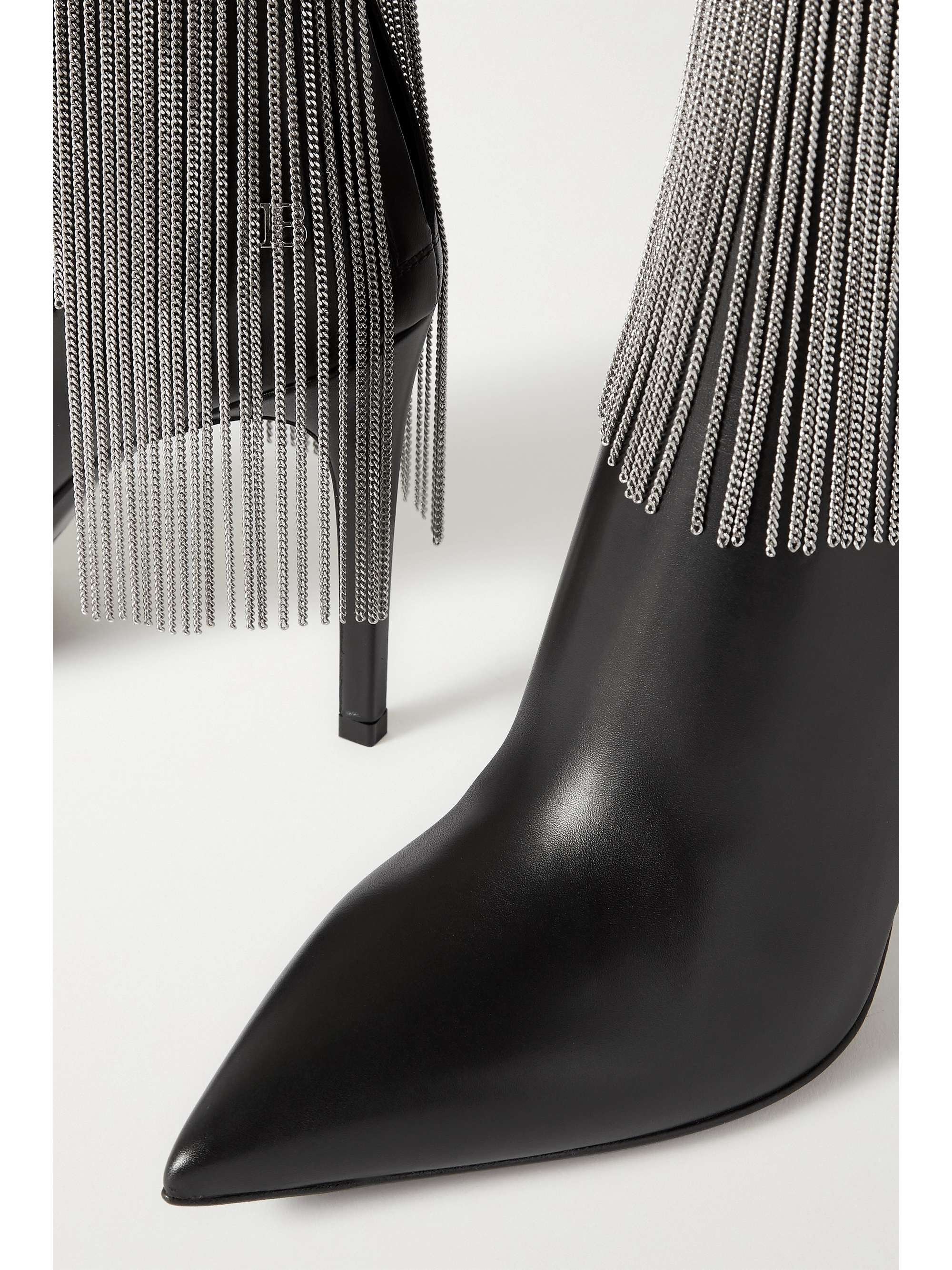 fringe leather booties