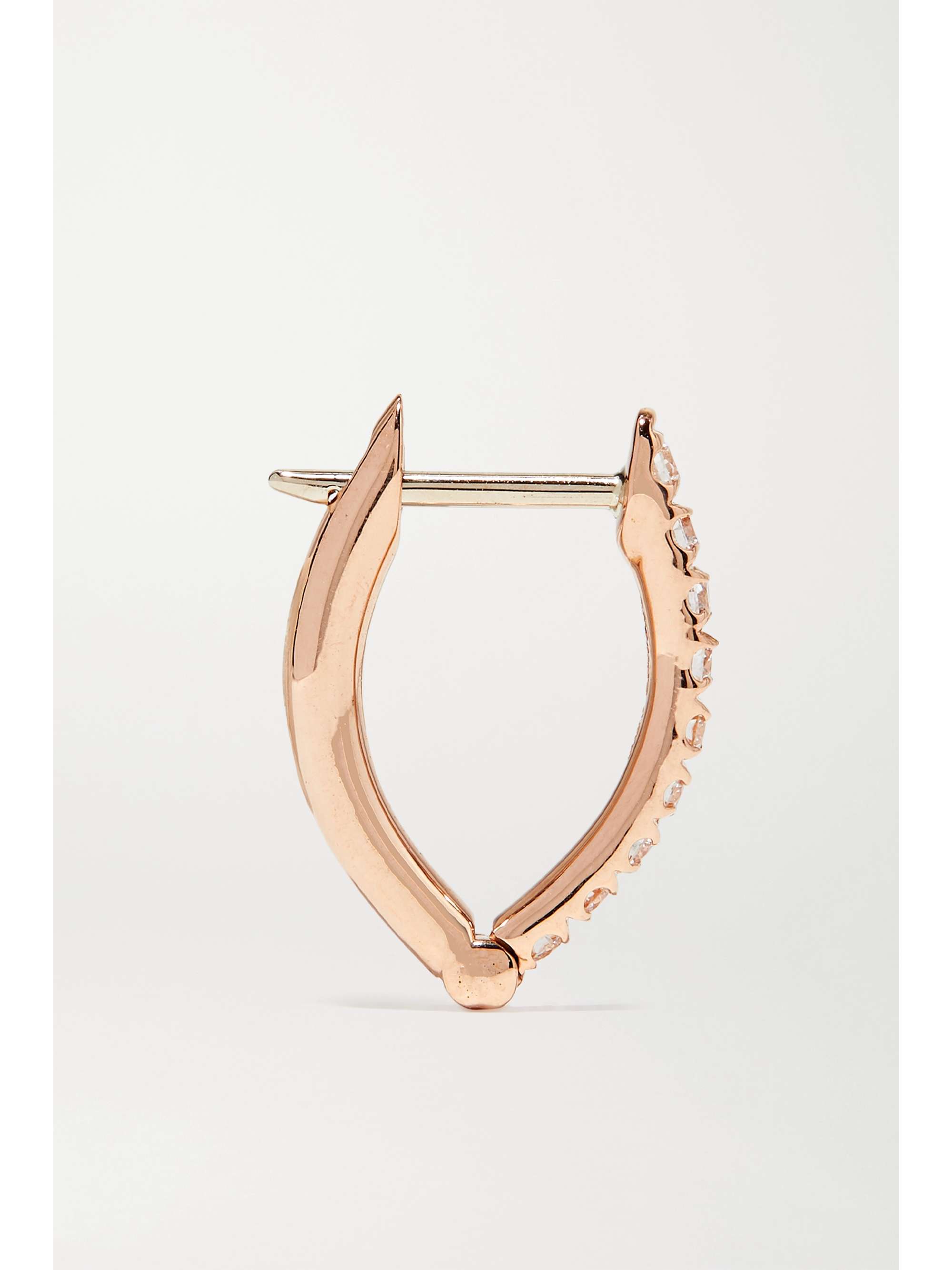 MELISSA KAYE Cristina small 18-karat rose gold diamond earrings