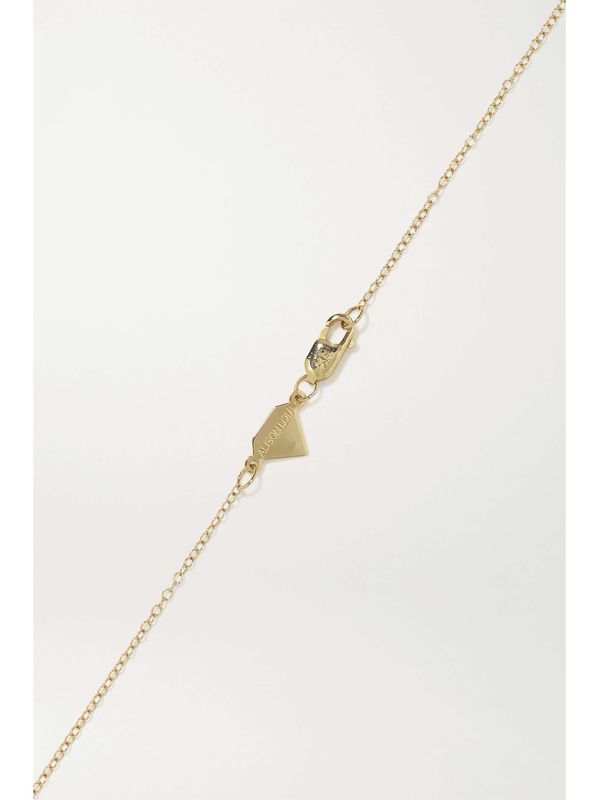 ALISON LOU Heart 14-karat gold and enamel necklace