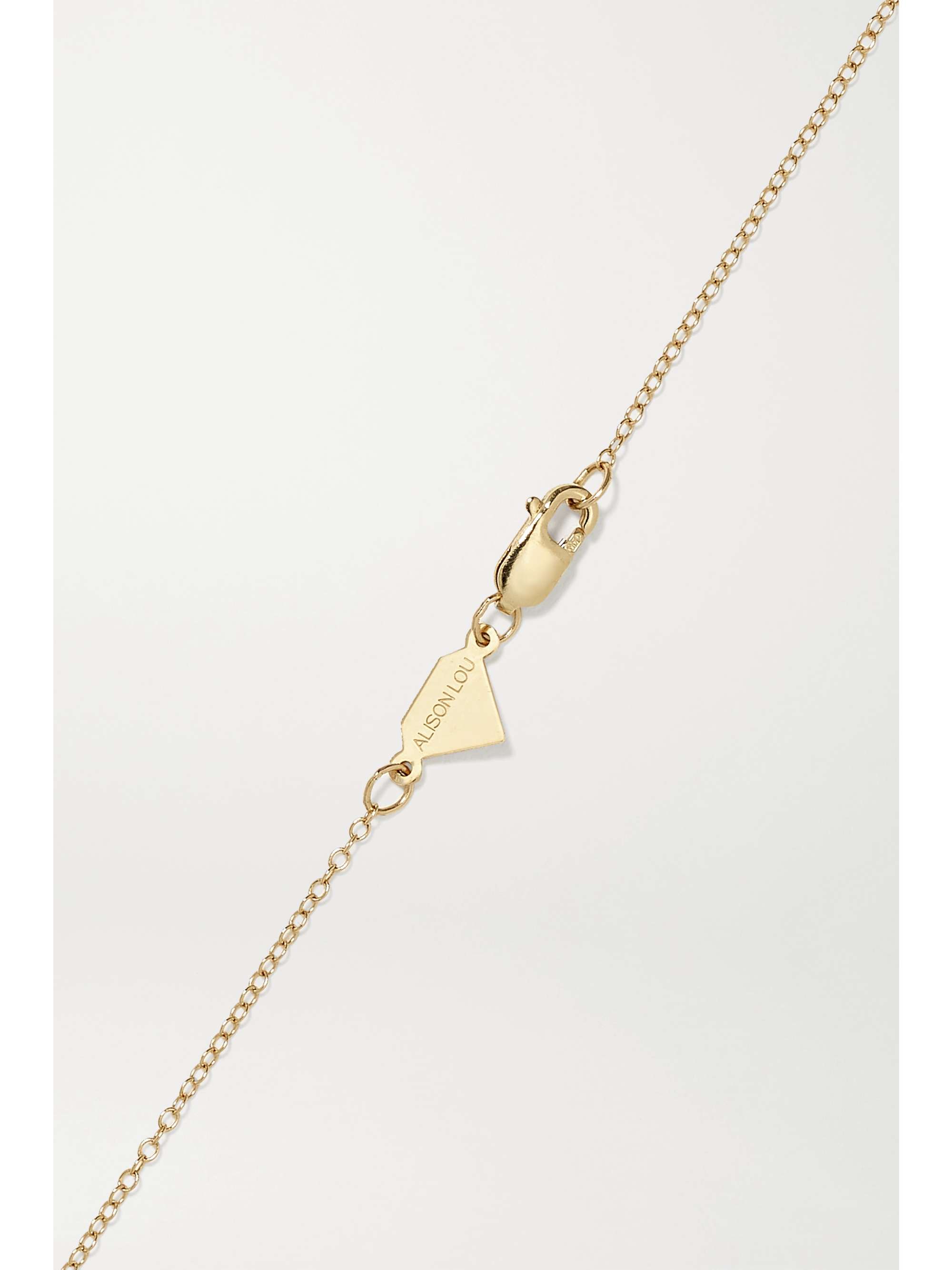 ALISON LOU Cross 14-karat gold, diamond and enamel necklace