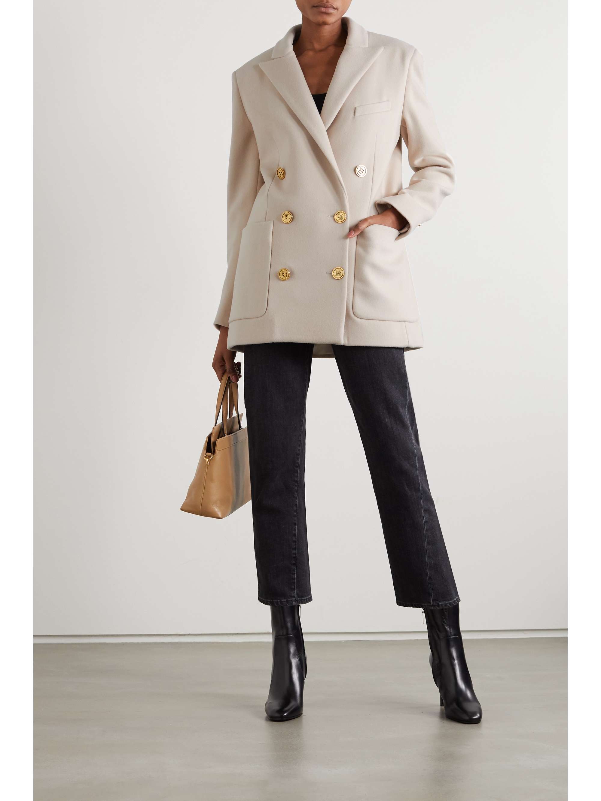 beige balmain blazer