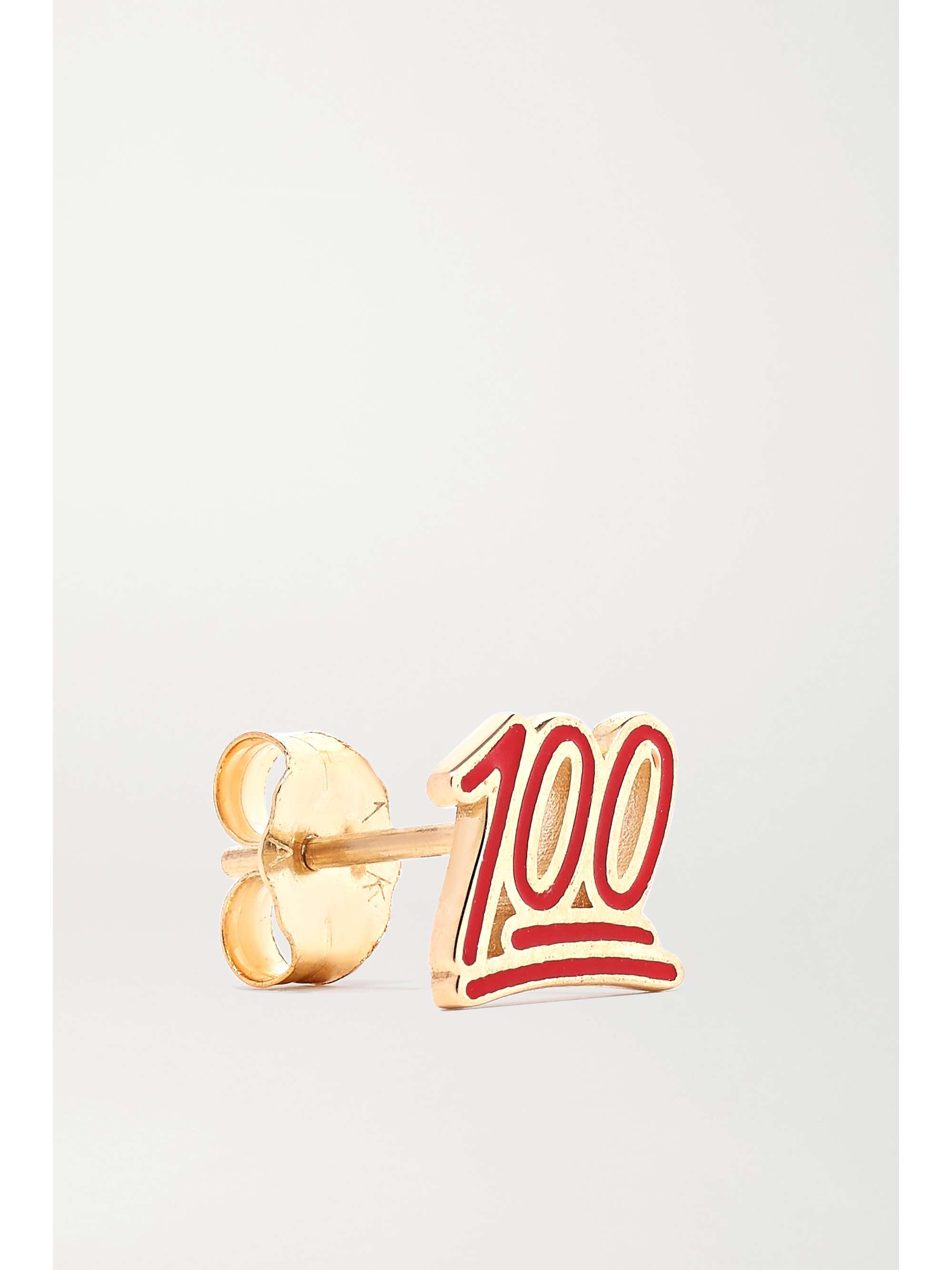ALISON LOU 100 14-karat gold and enamel earring