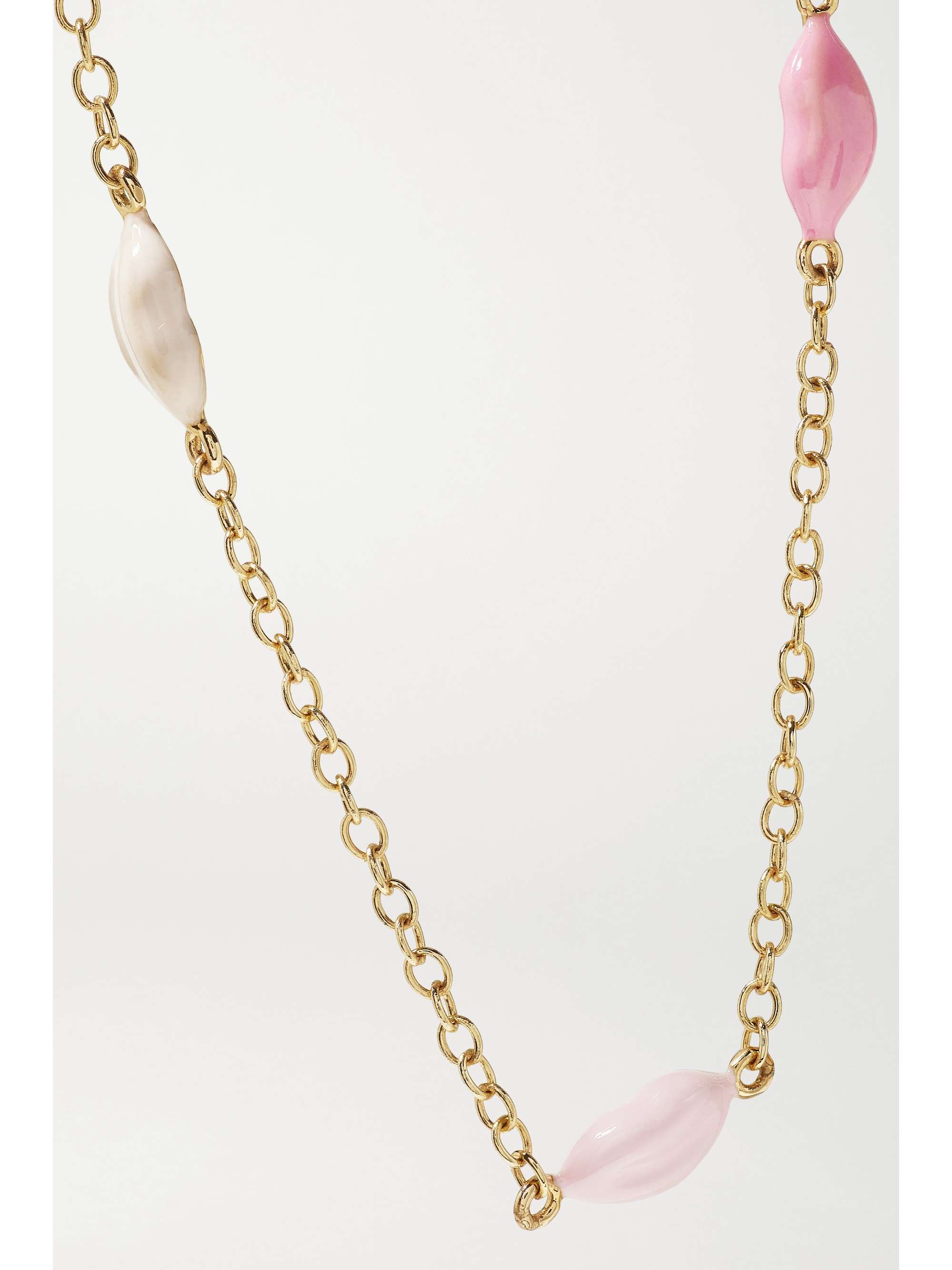 ALISON LOU Mini Lip By The Yard 14-karat gold and enamel bracelet