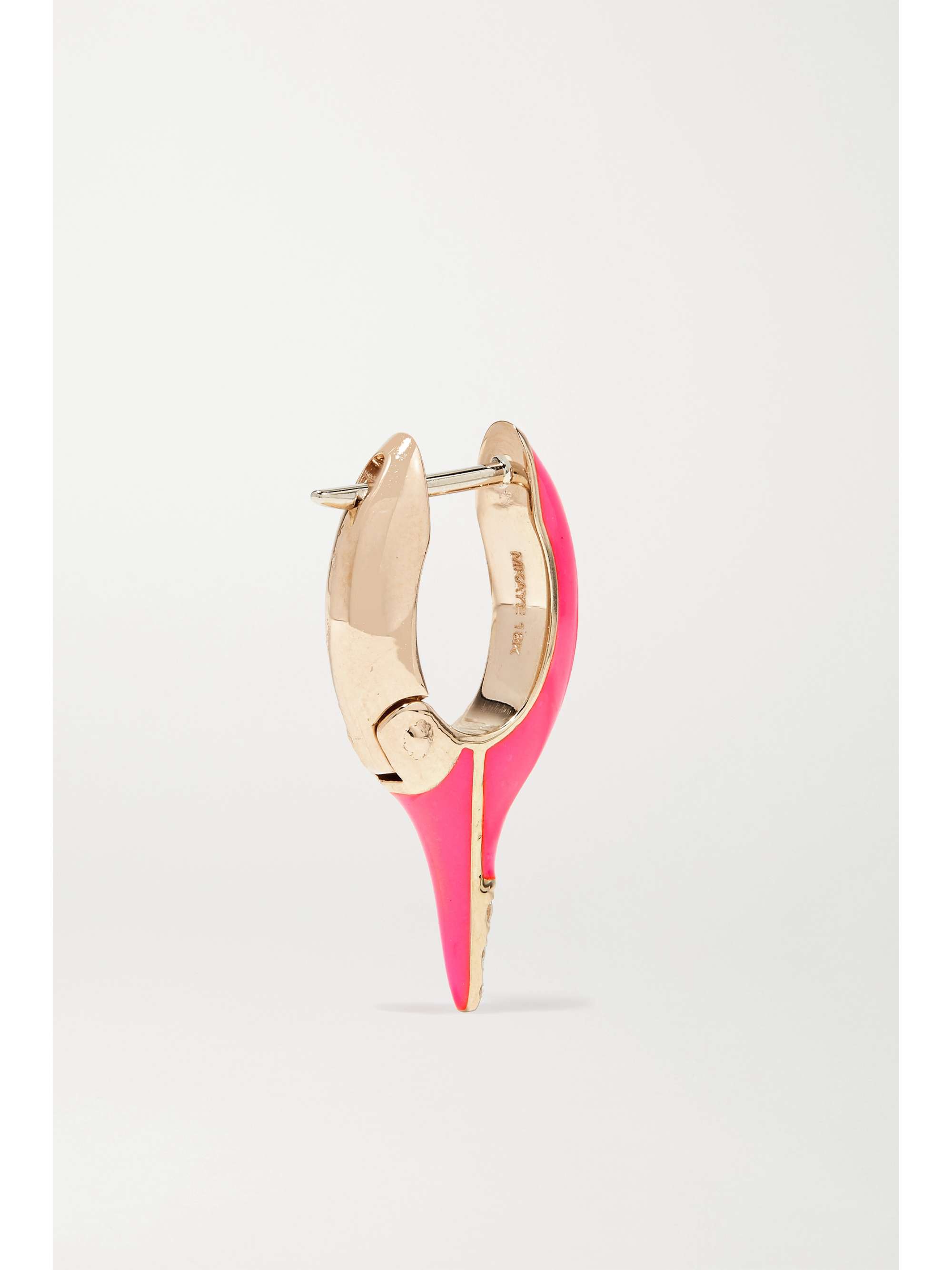 MELISSA KAYE Lola mini 18-karat rose gold, diamond and enamel earrings
