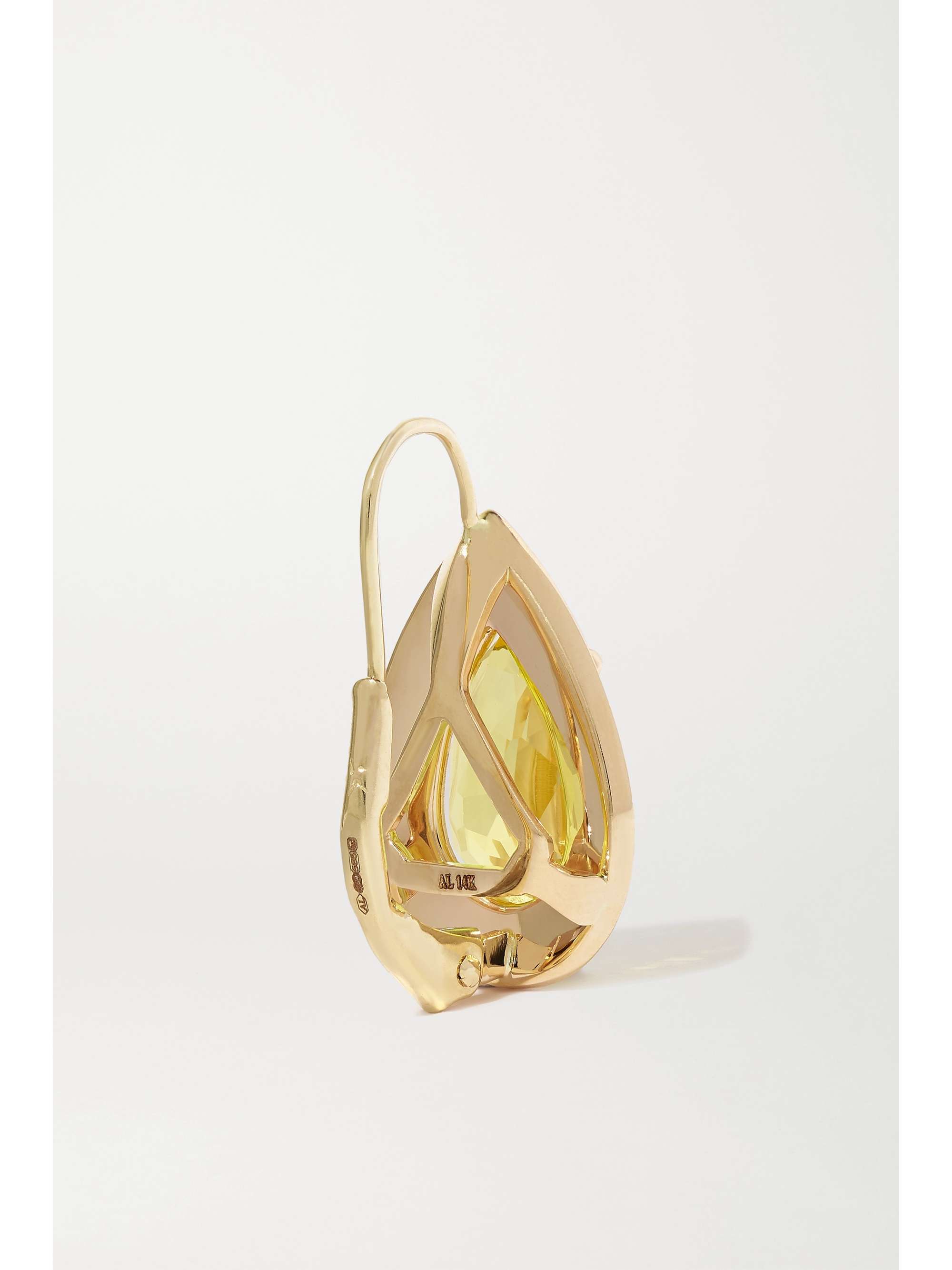 ALISON LOU 14-karat gold and enamel amethyst earrings