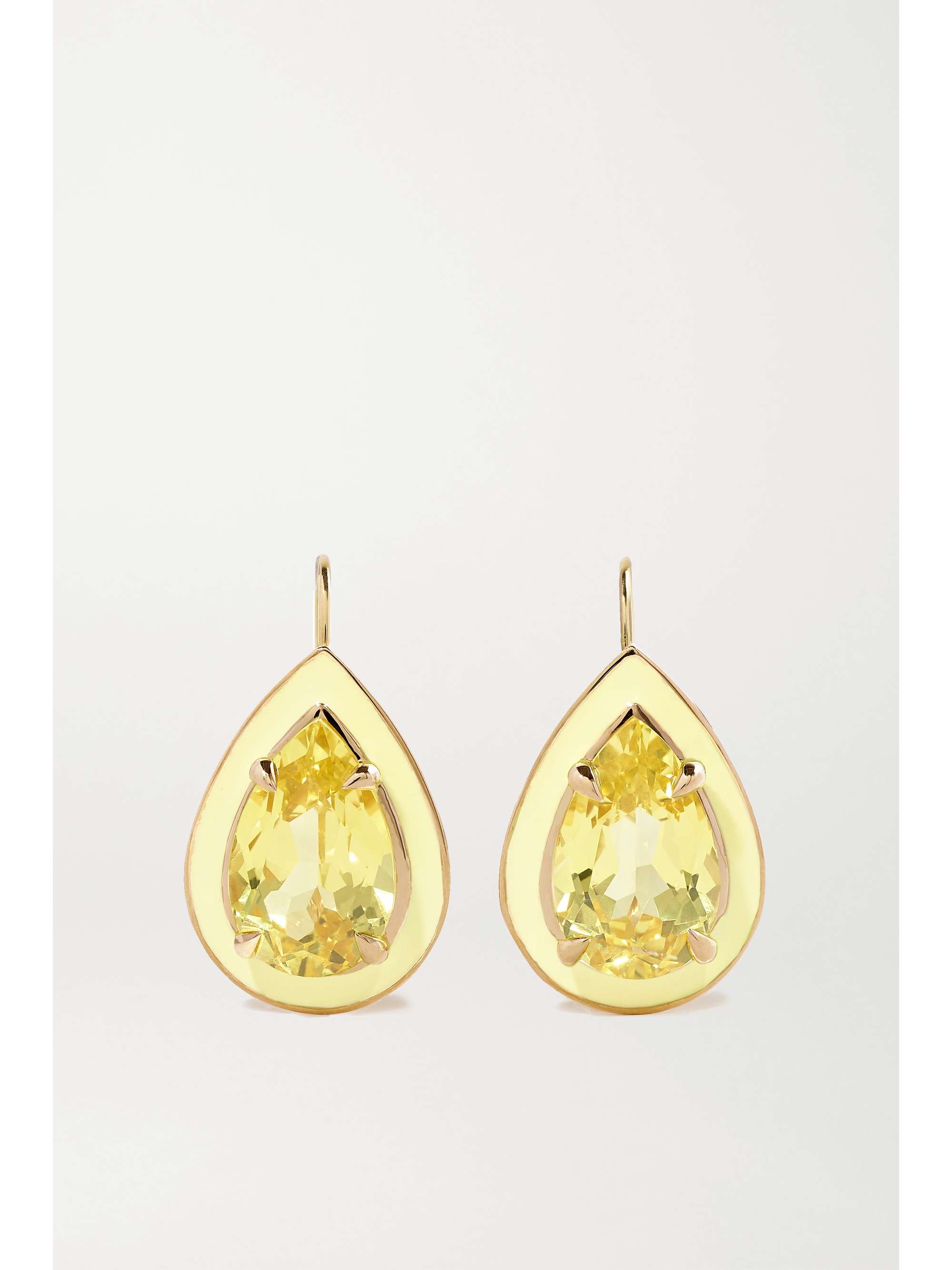 ALISON LOU 14-karat gold and enamel amethyst earrings