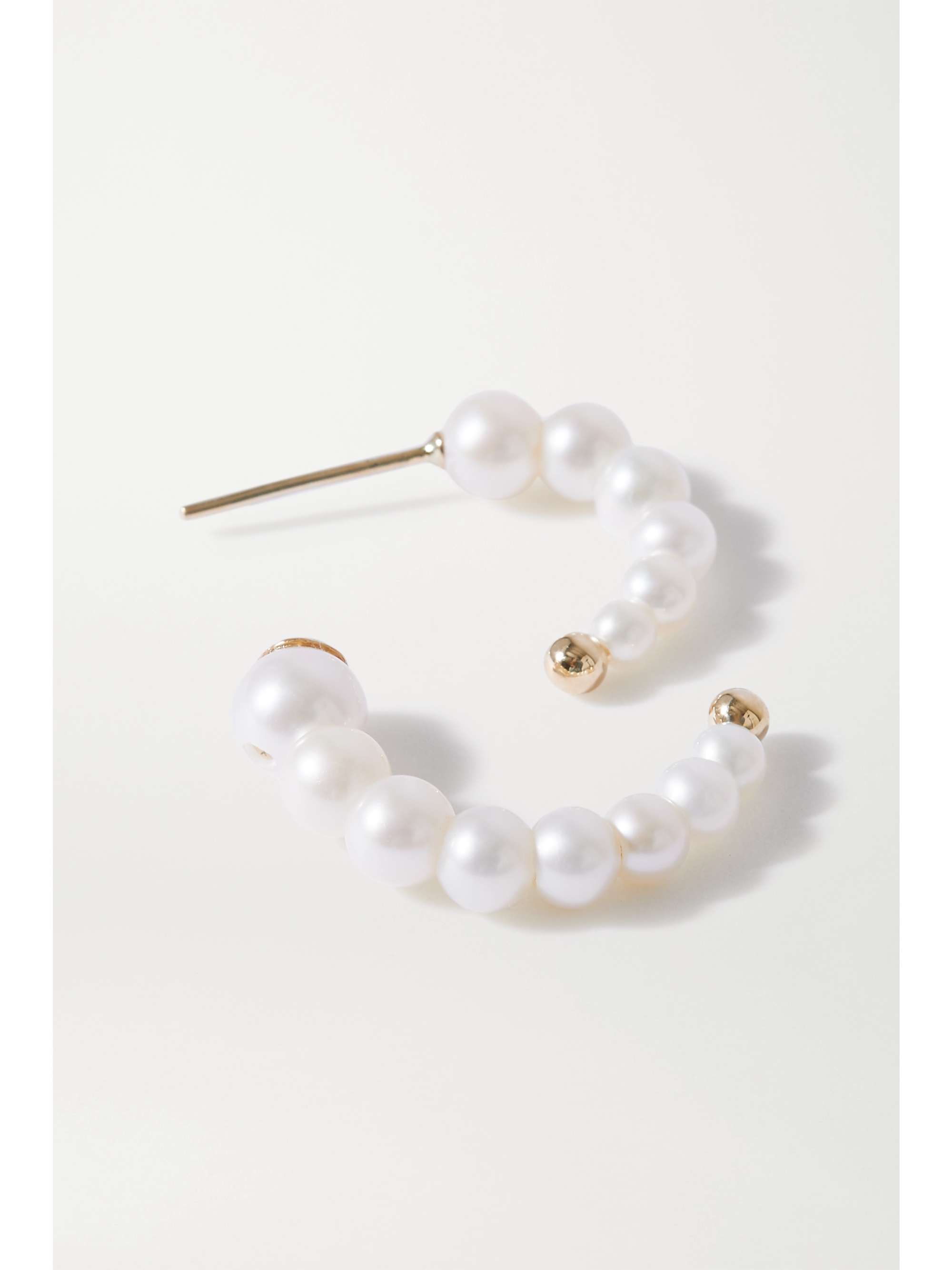ANISSA KERMICHE Pearl Swirl 14-karat gold pearl single earring