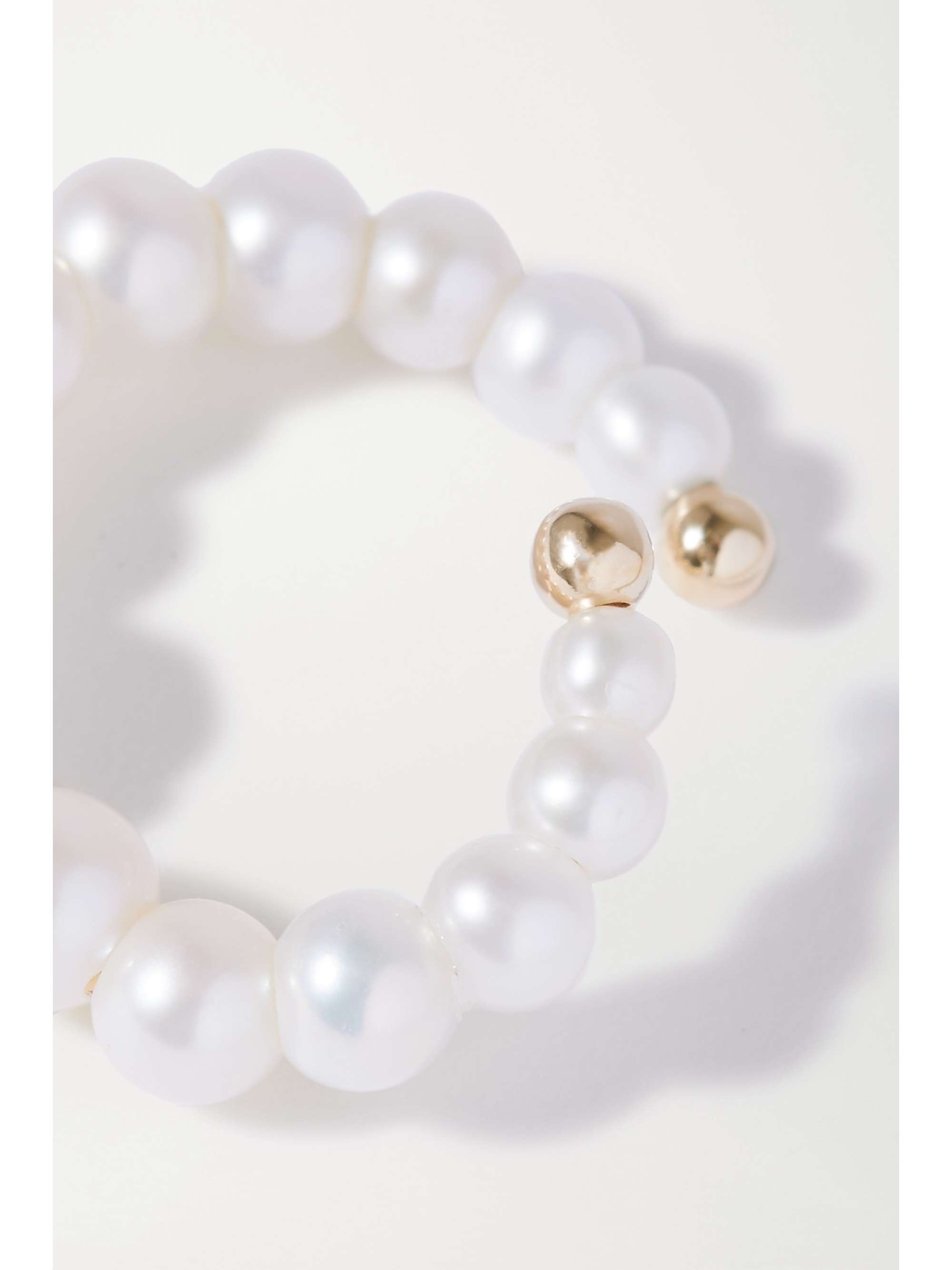 ANISSA KERMICHE Pearl Swirl 14-karat gold pearl single earring