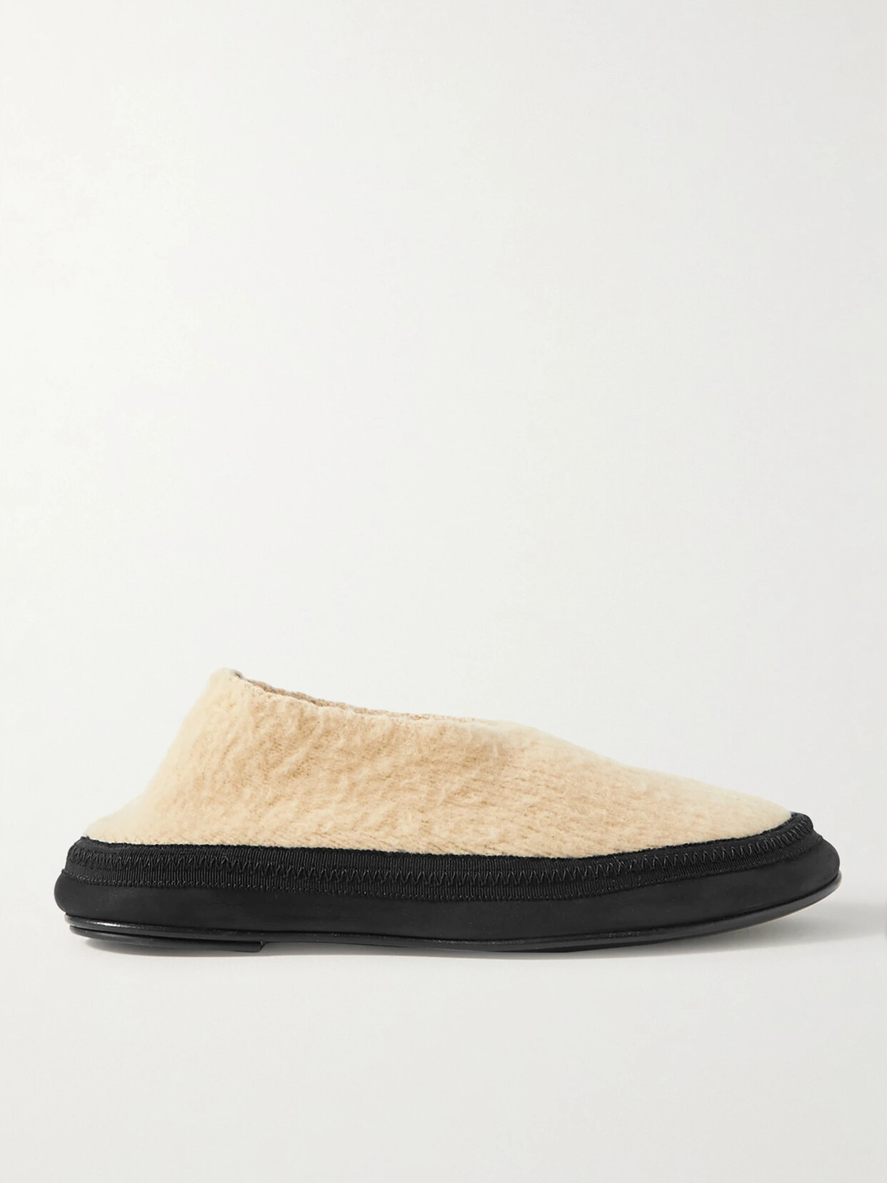 The Row - Fairy Grosgrain And Suede-trimmed Cashmere Slippers - Cream