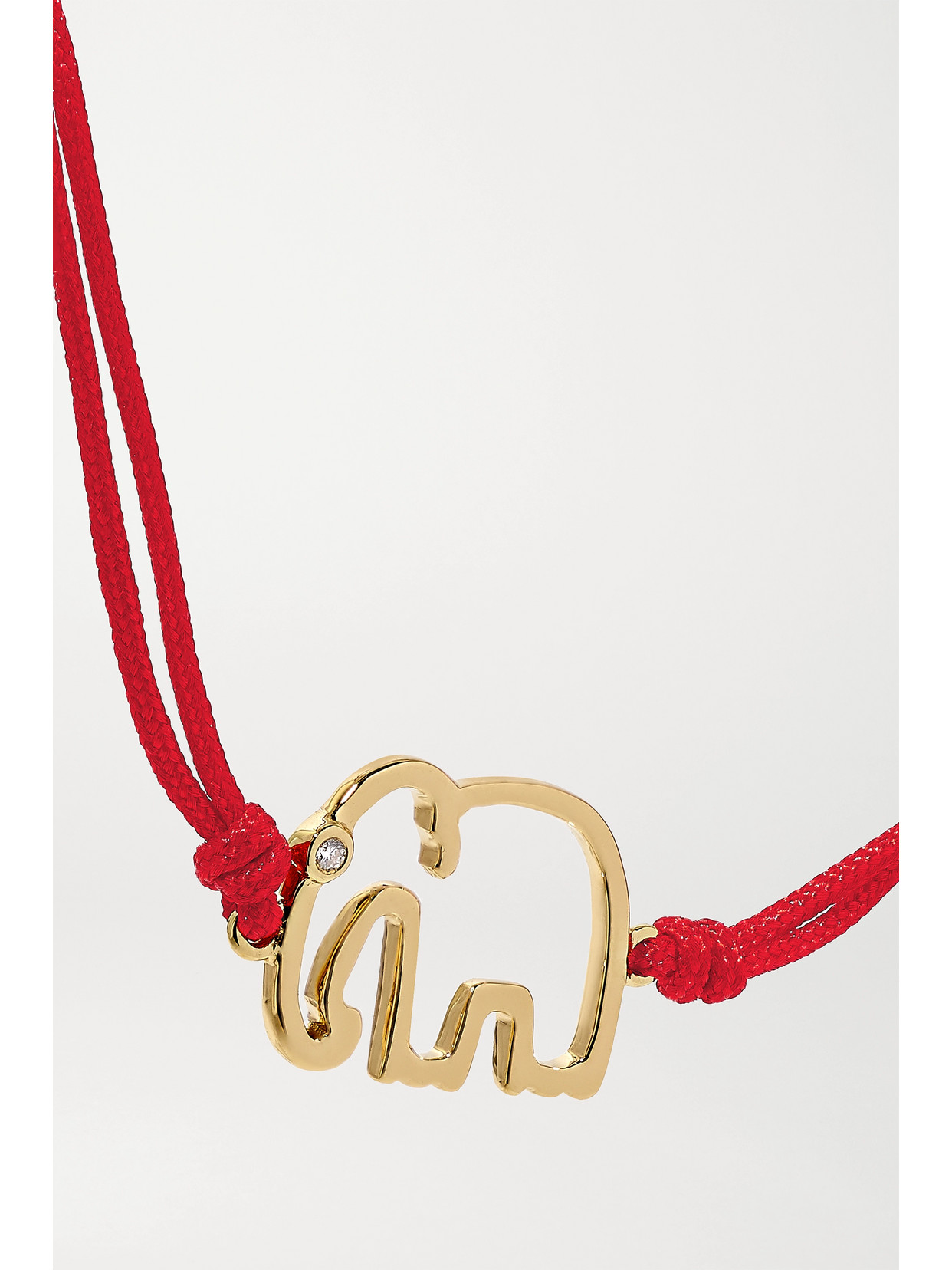 Yvonne Léon 18-karat Gold, Silk And Diamond Bracelet In Gold