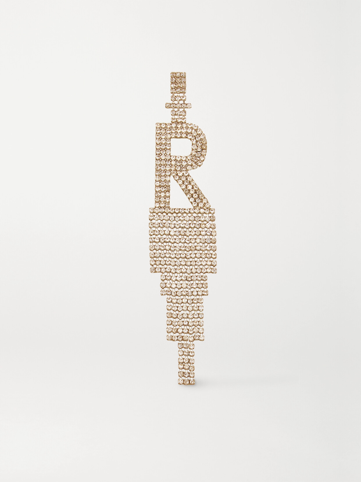 Retrofête - Alphabet Rhodium-plated Crystal Single Earring - Gold