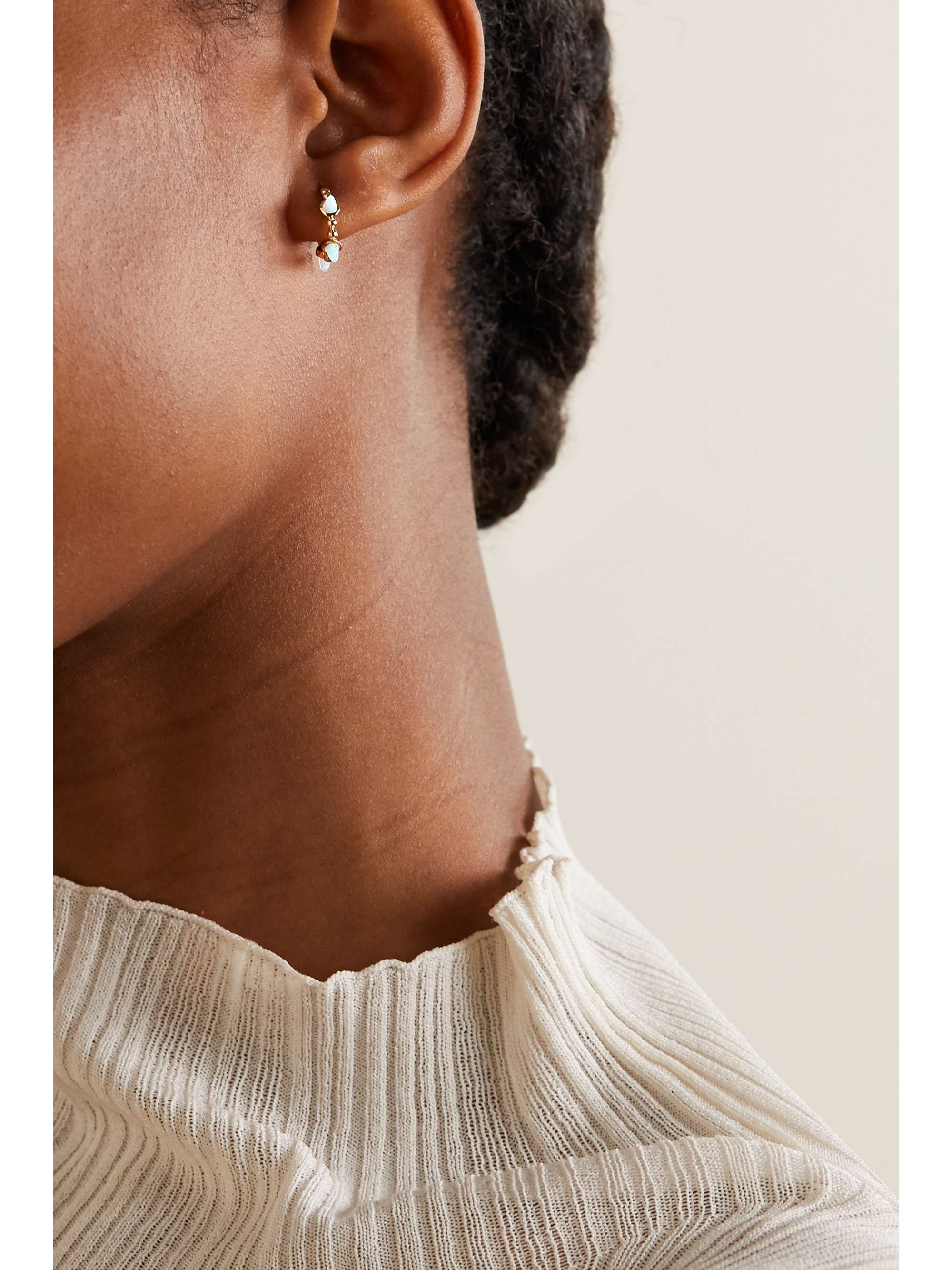 MARIA TASH 9.5mm 14-karat gold opal hoop earring