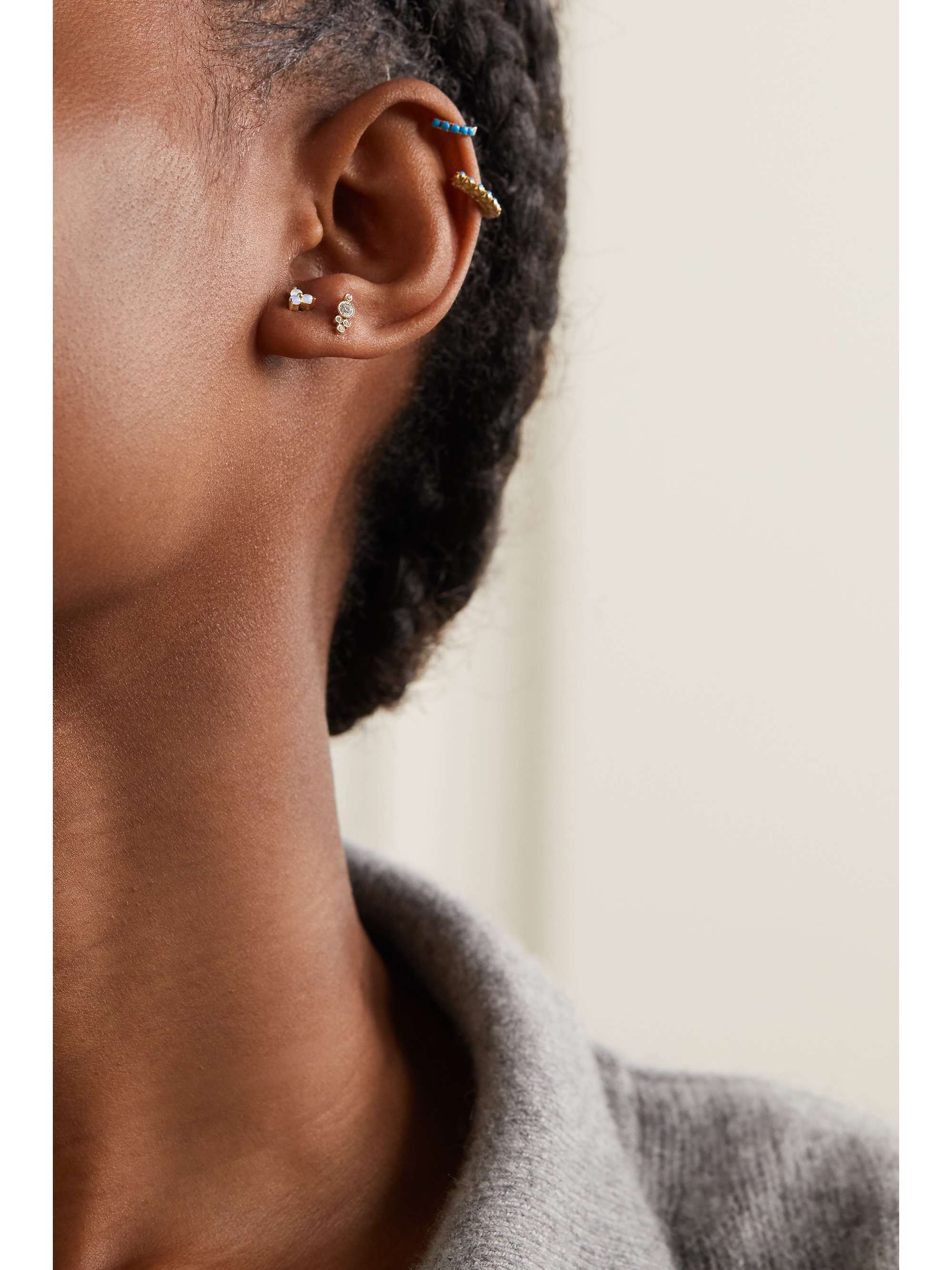 MARIA TASH 14-karat gold opal earring