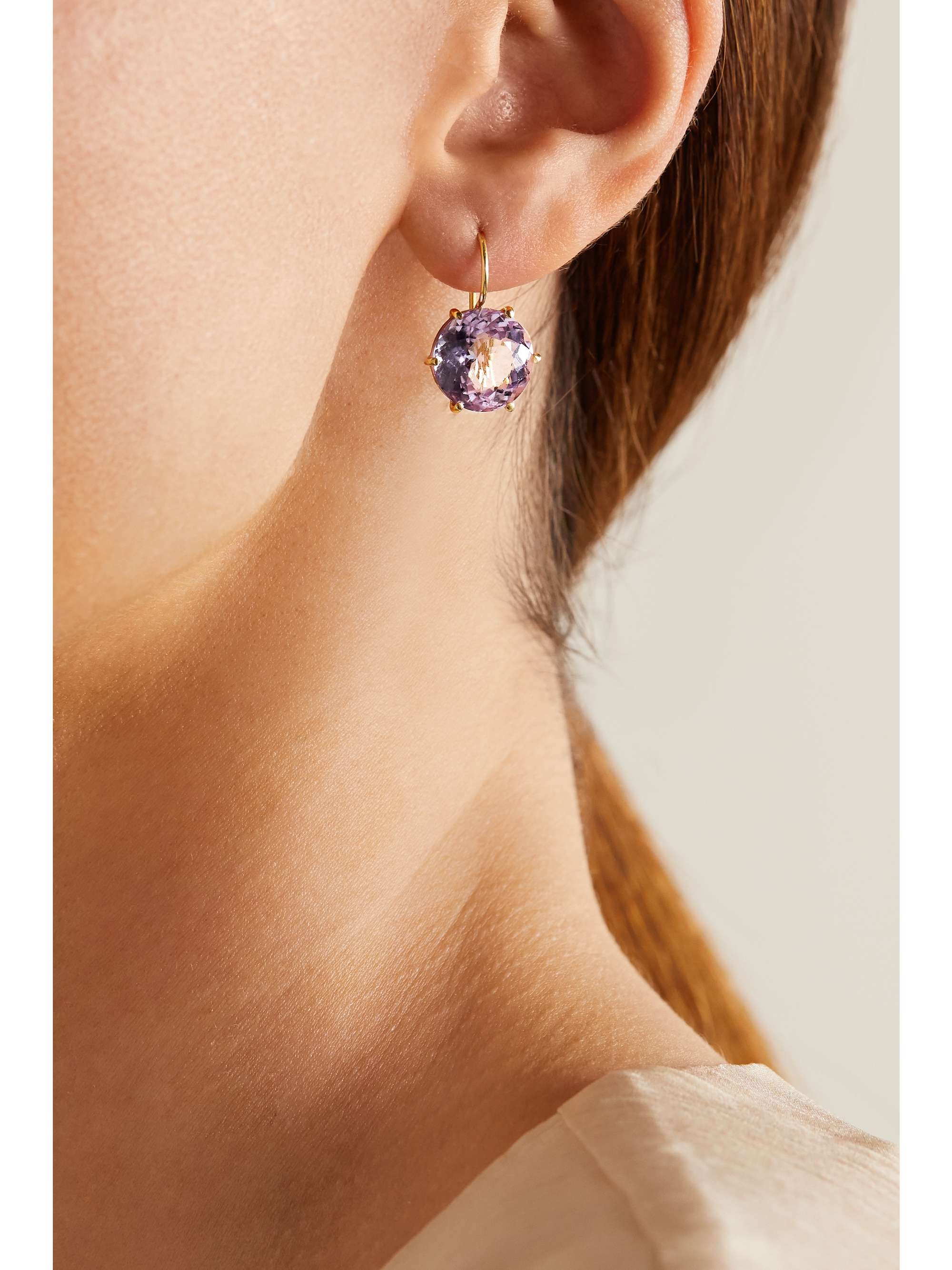 ANDREA FOHRMAN 18-karat gold amethyst earrings