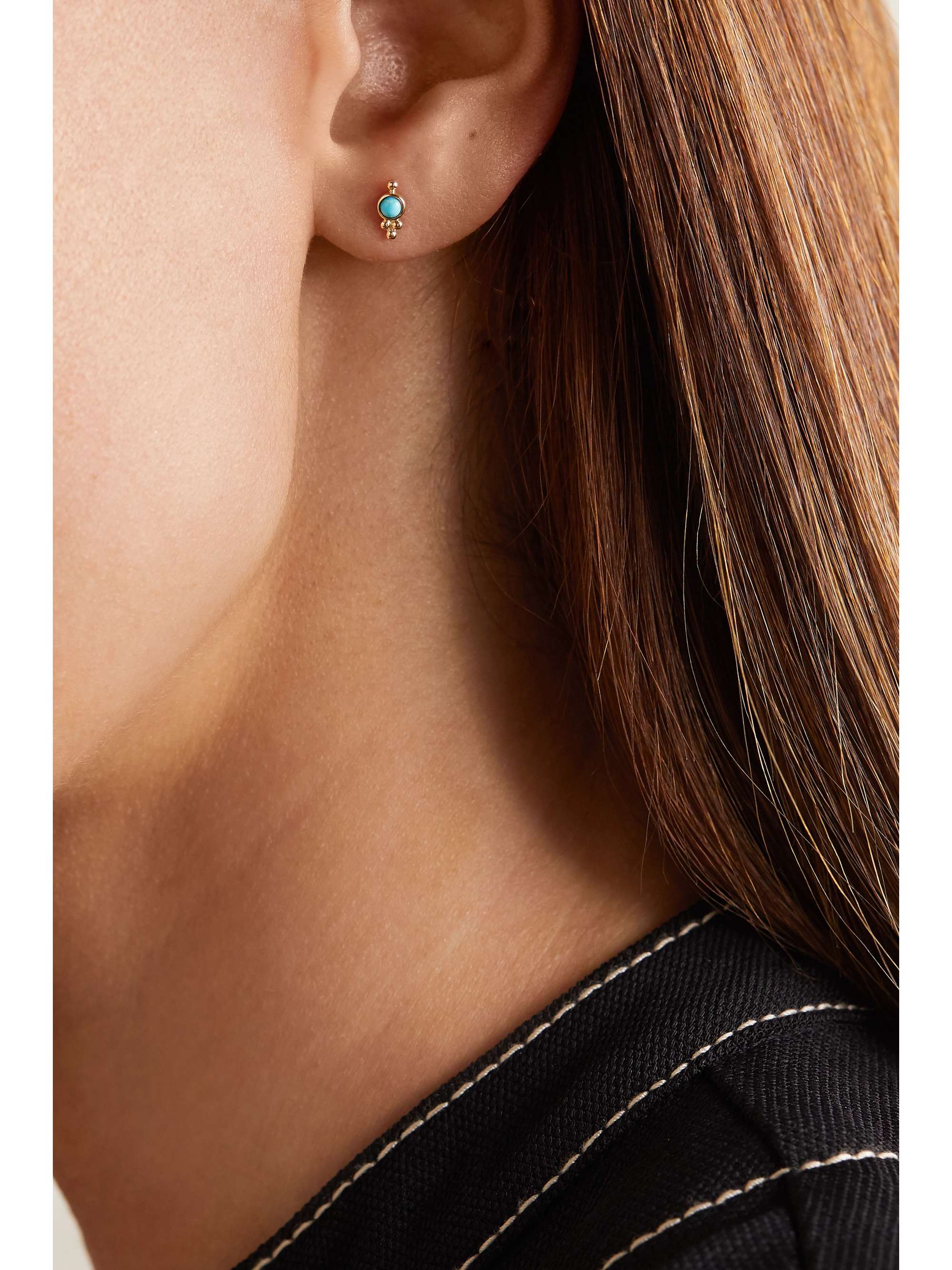 MARIA TASH 14-karat gold turquoise earring