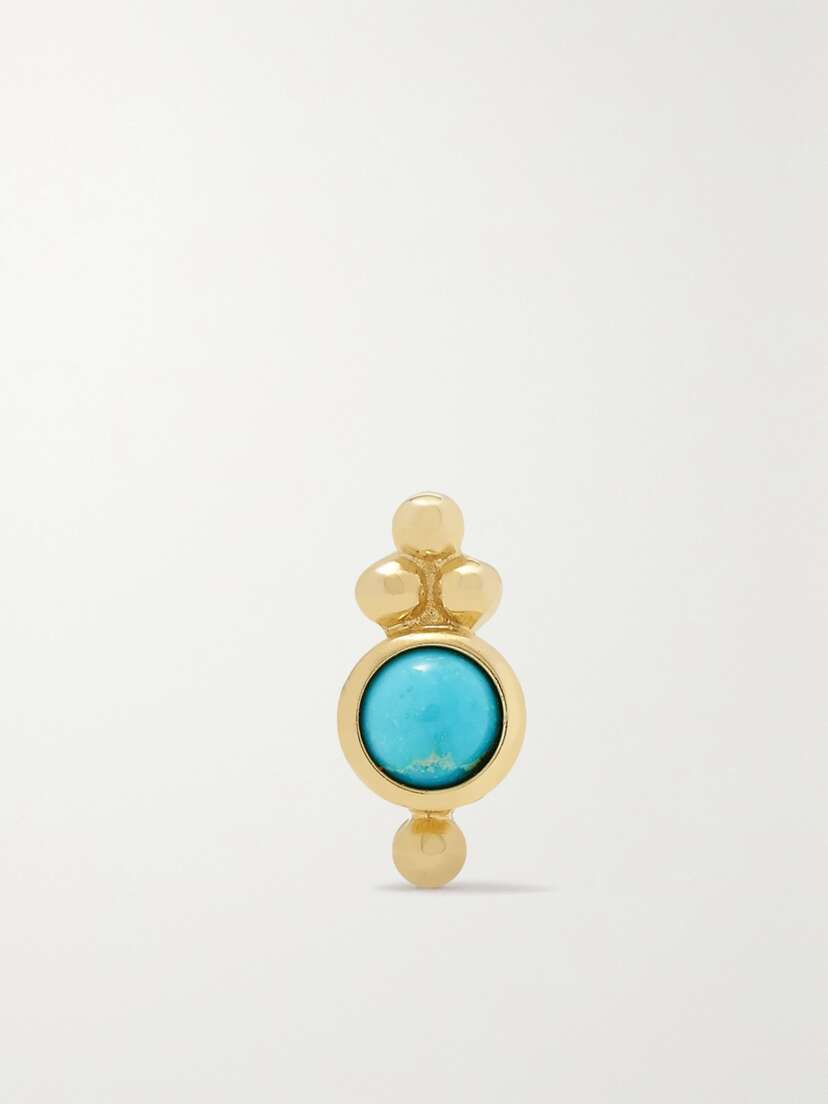 MARIA TASH 14-karat Gold Turquoise Earring