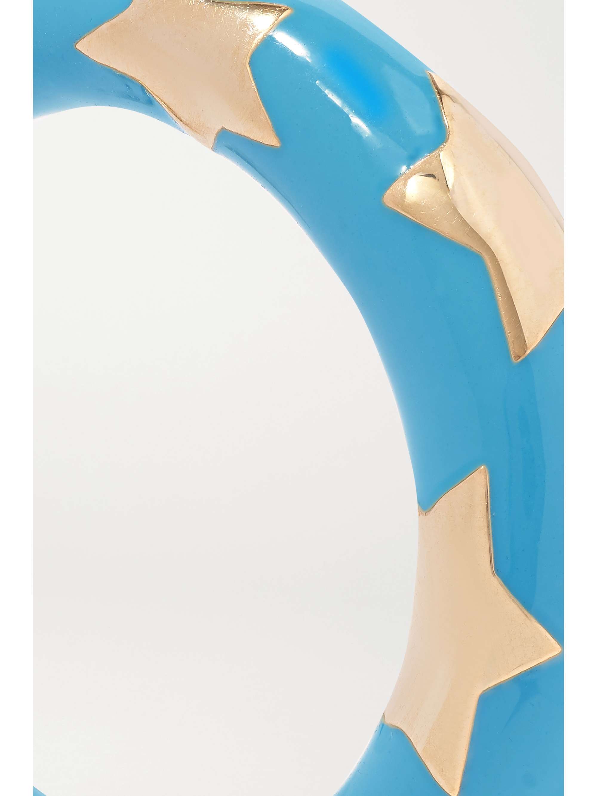 ALISON LOU Etoile 14-karat gold and enamel hoop earrings