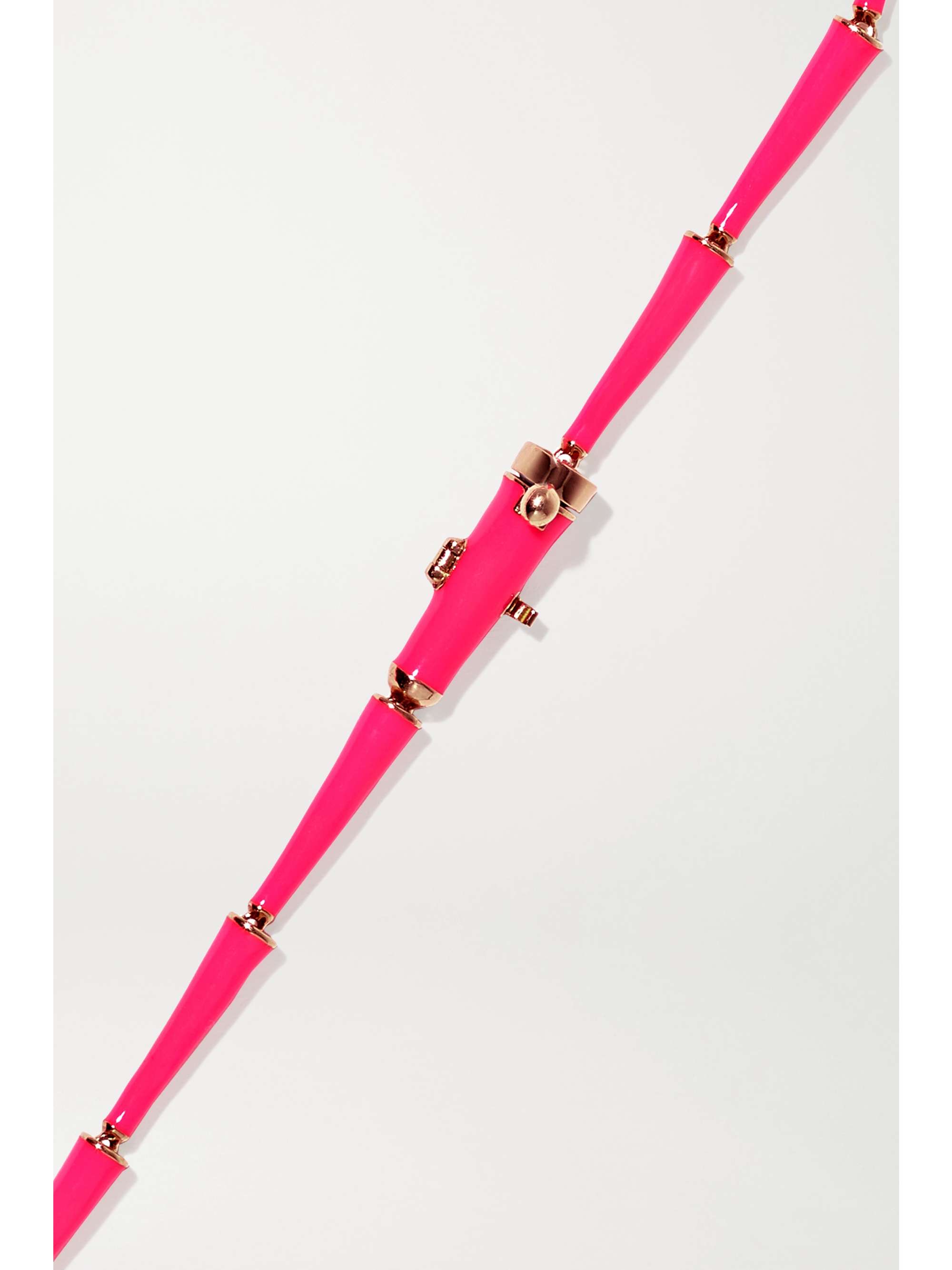 MELISSA KAYE Lola 18-karat rose gold, diamond and neon enamel necklace