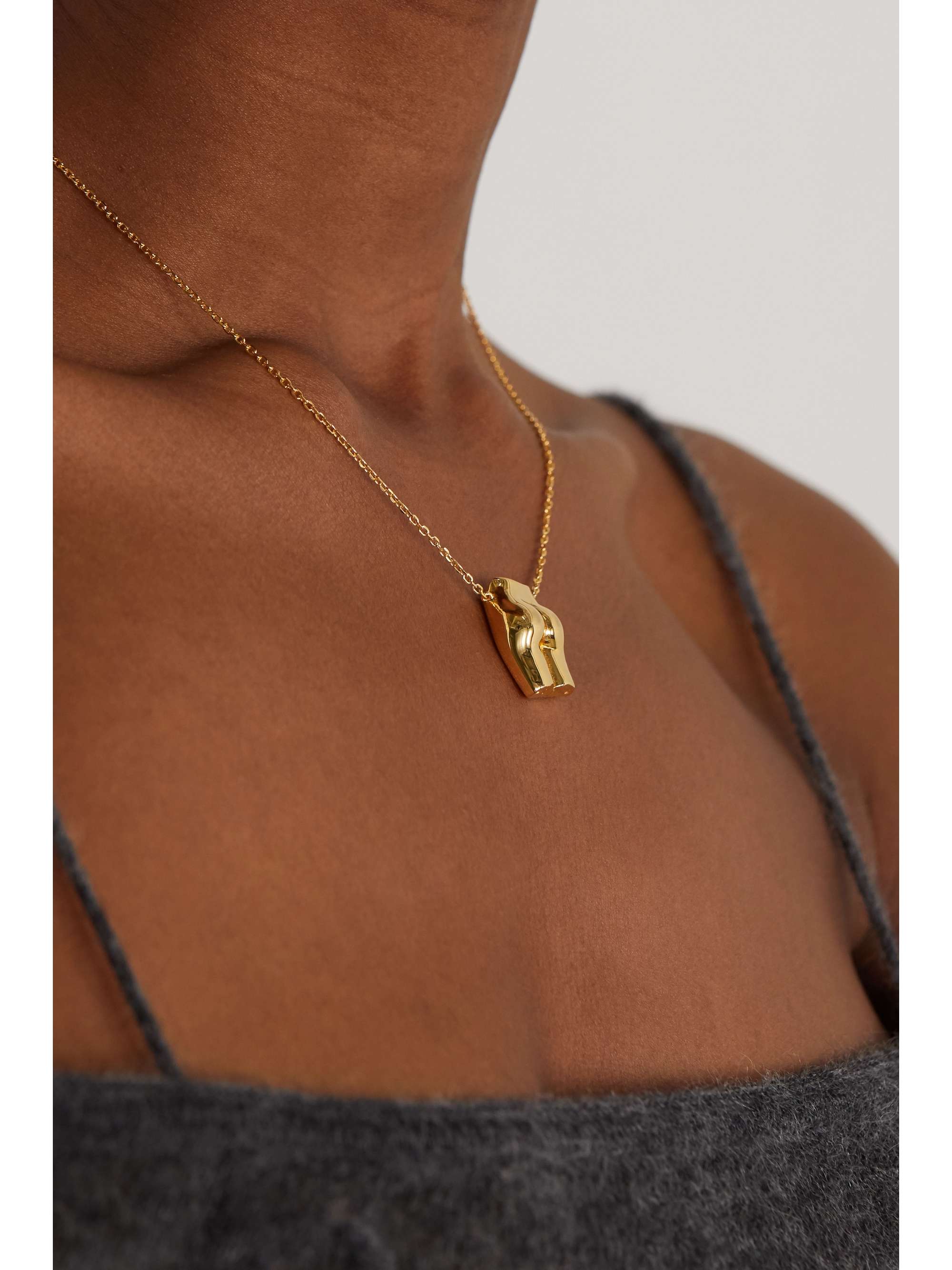 ANISSA KERMICHE Le Derrière gold-plated necklace