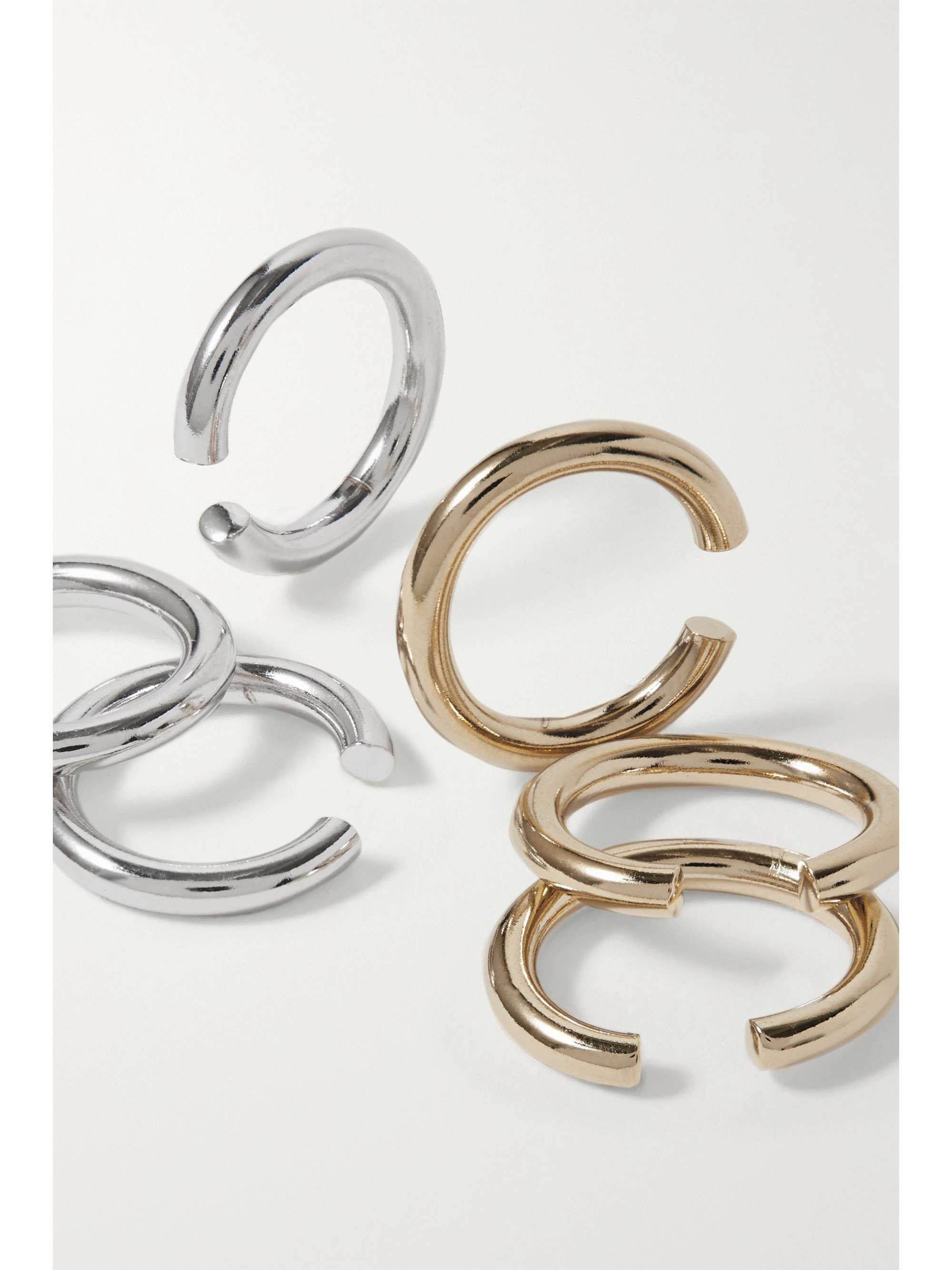 JENNIFER FISHER Set de six bijoux d'oreilles en plaqués or et argent Thread