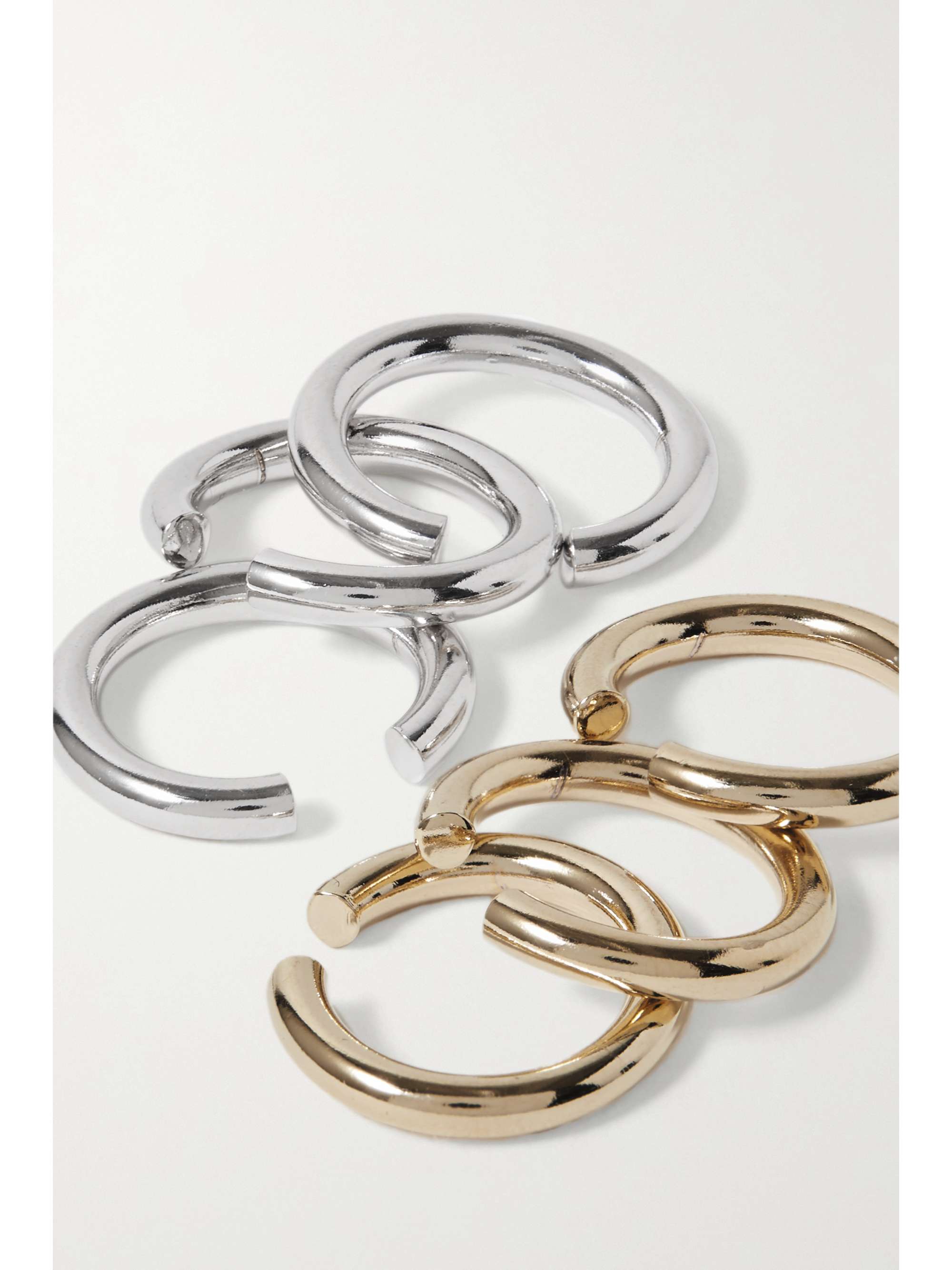 JENNIFER FISHER Set de six bijoux d'oreilles en plaqués or et argent Thread