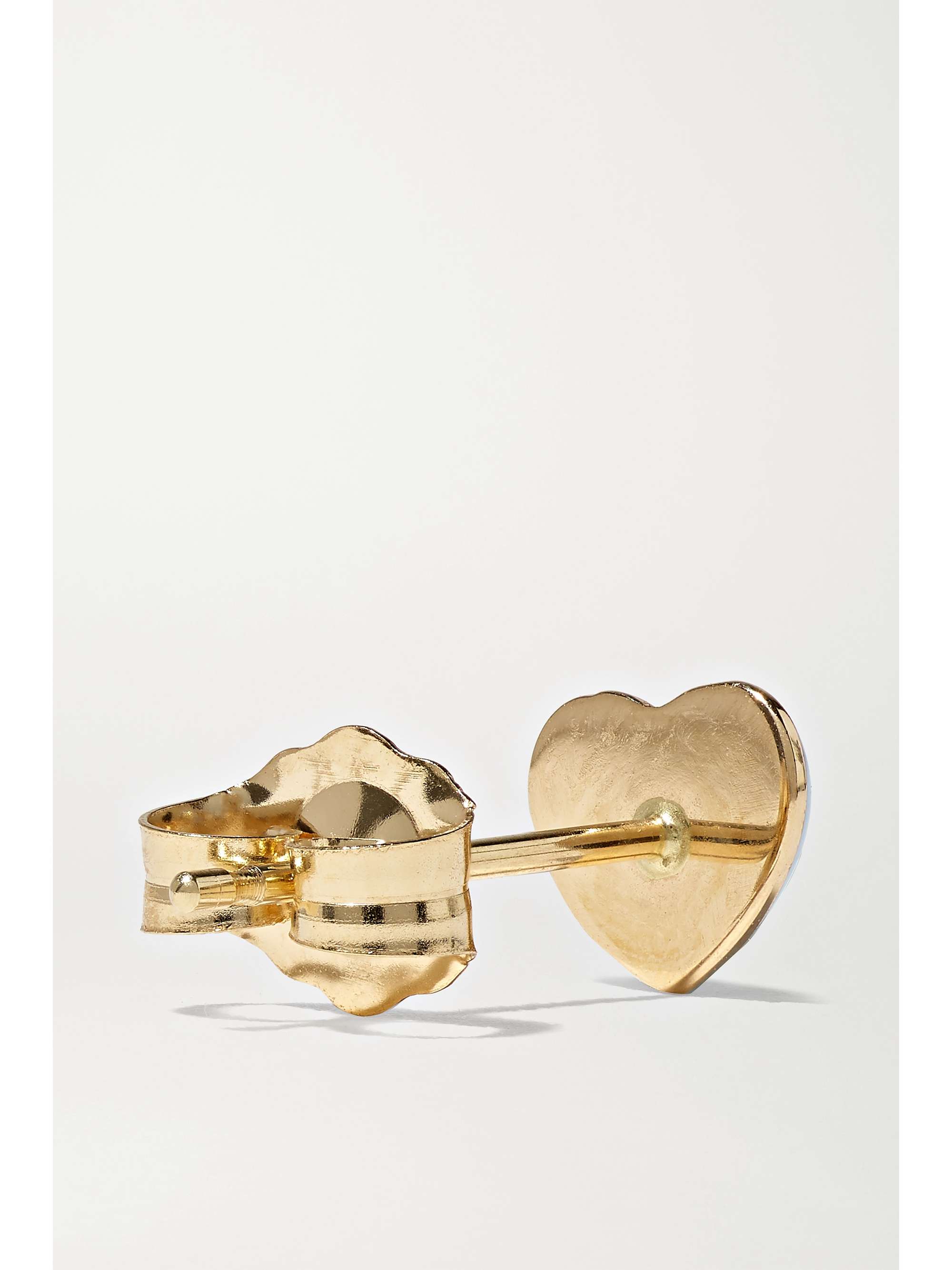 ALISON LOU Mini Puffy Heart 14-karat gold and enamel earring