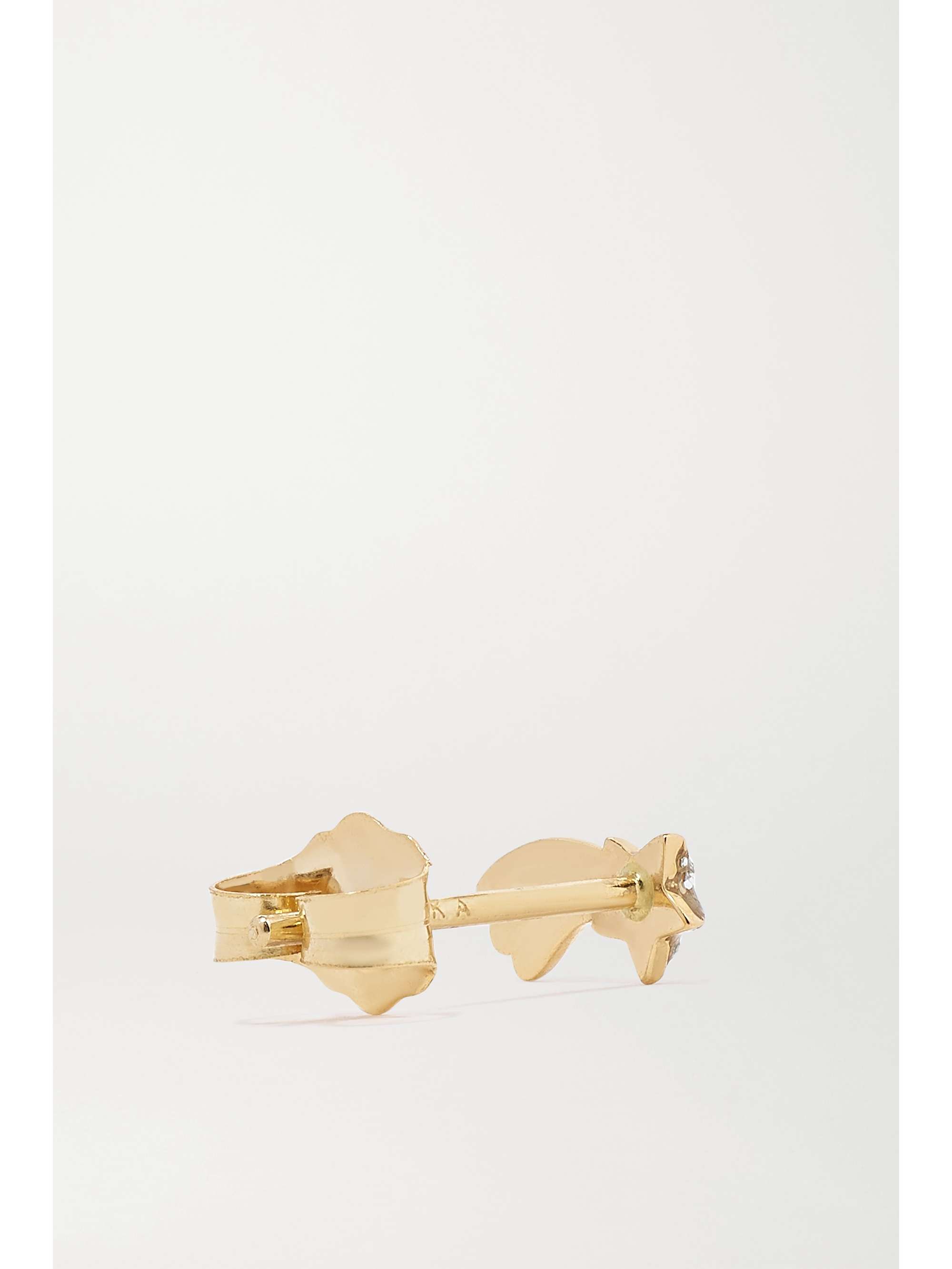 ALISON LOU Shooting Star 14-karat gold and glittered enamel earring
